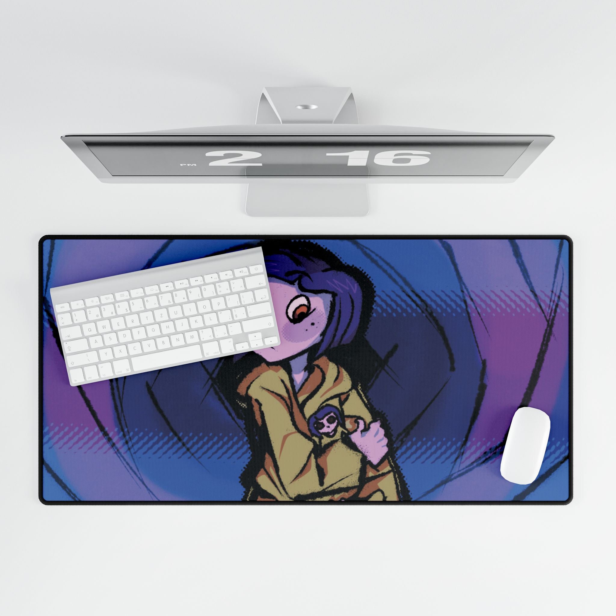 Desk Mats, Coraline Inspired Hand Drawn Design, Unique Desk Pad, Office Decor, Mouse Pad, Desk Accessories