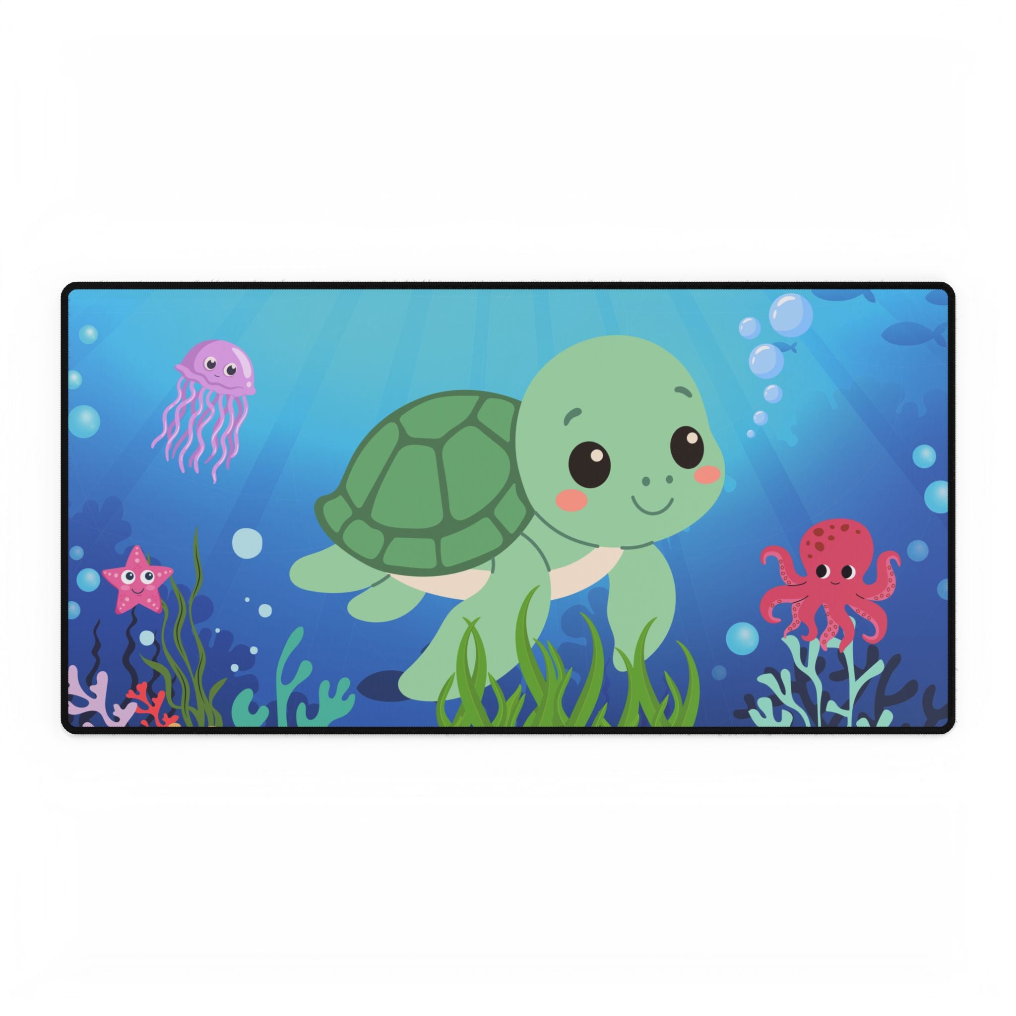 Desk Mats - Cute Sea Turtle & Ocean Friends
