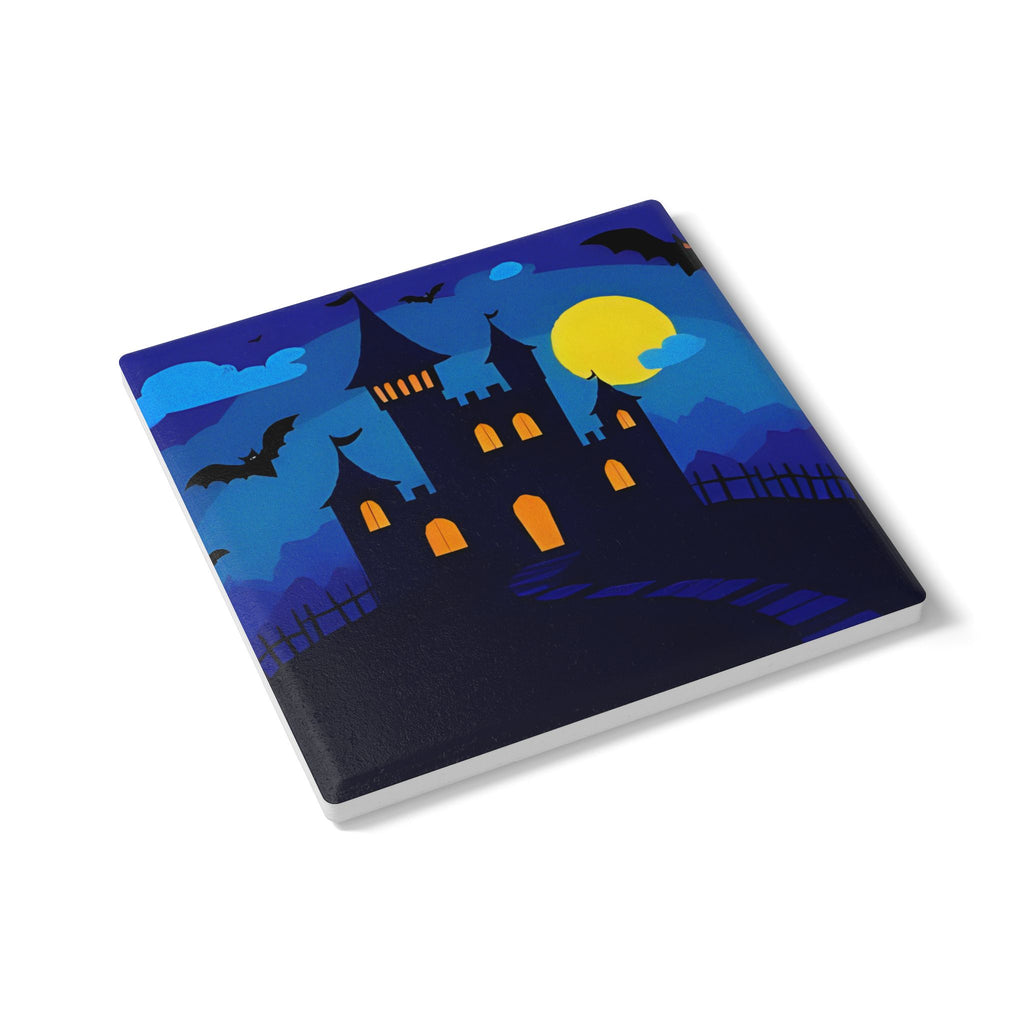 Ceramic Coaster - Spooky Haunted Castle Halloween Night