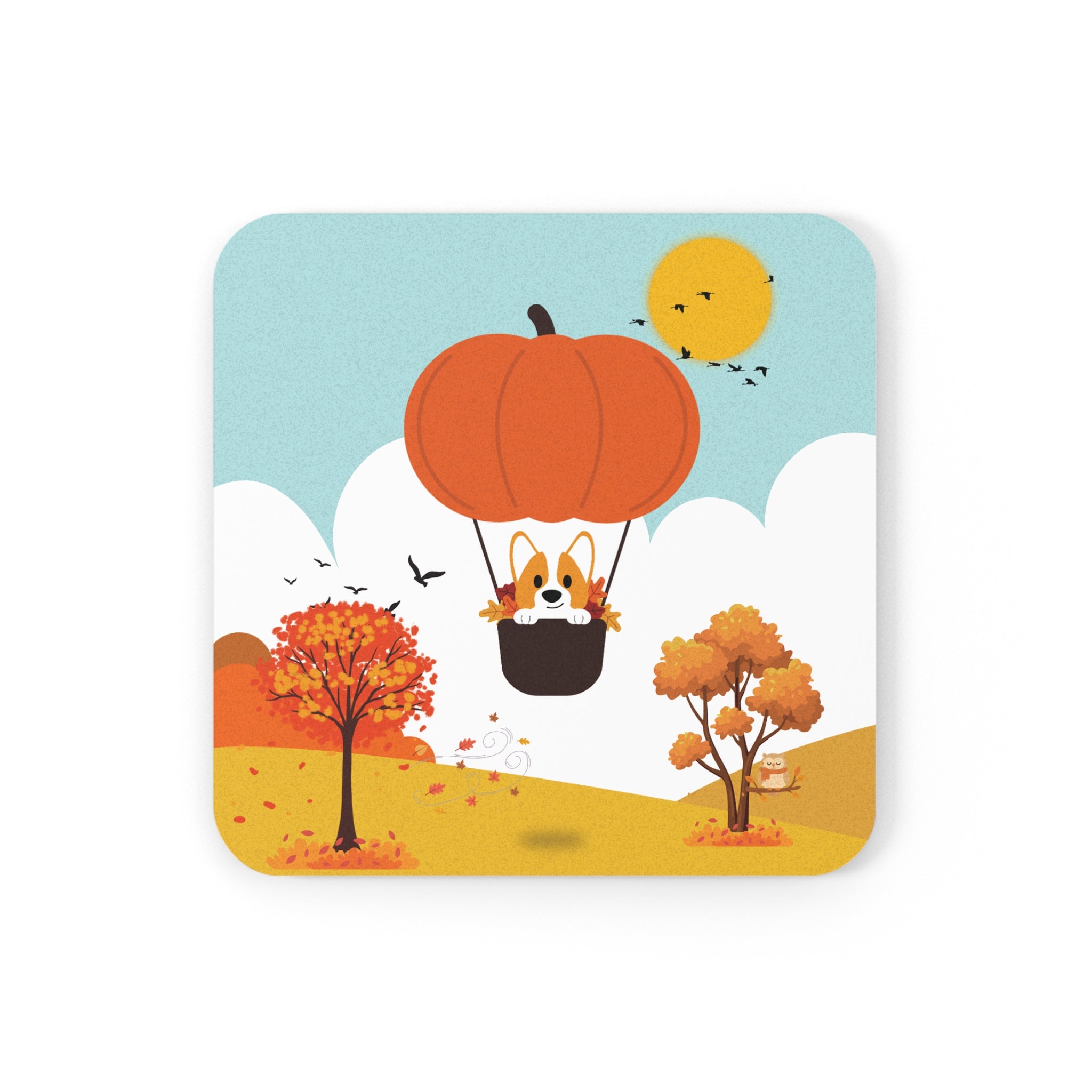 Coaster Set - Pumpkin Balloon Ride Design