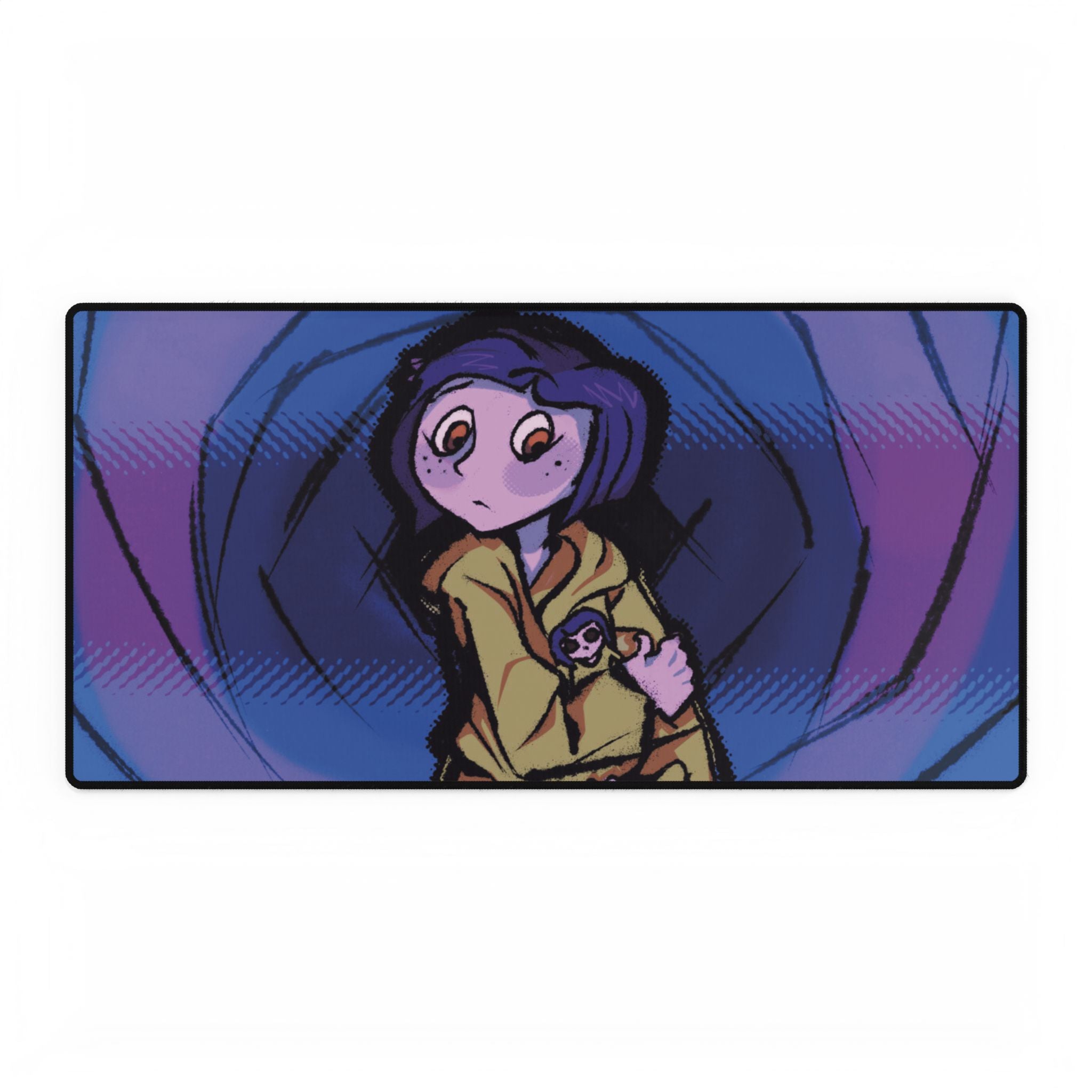 Desk Mats, Coraline Inspired Hand Drawn Design, Unique Desk Pad, Office Decor, Mouse Pad, Desk Accessories