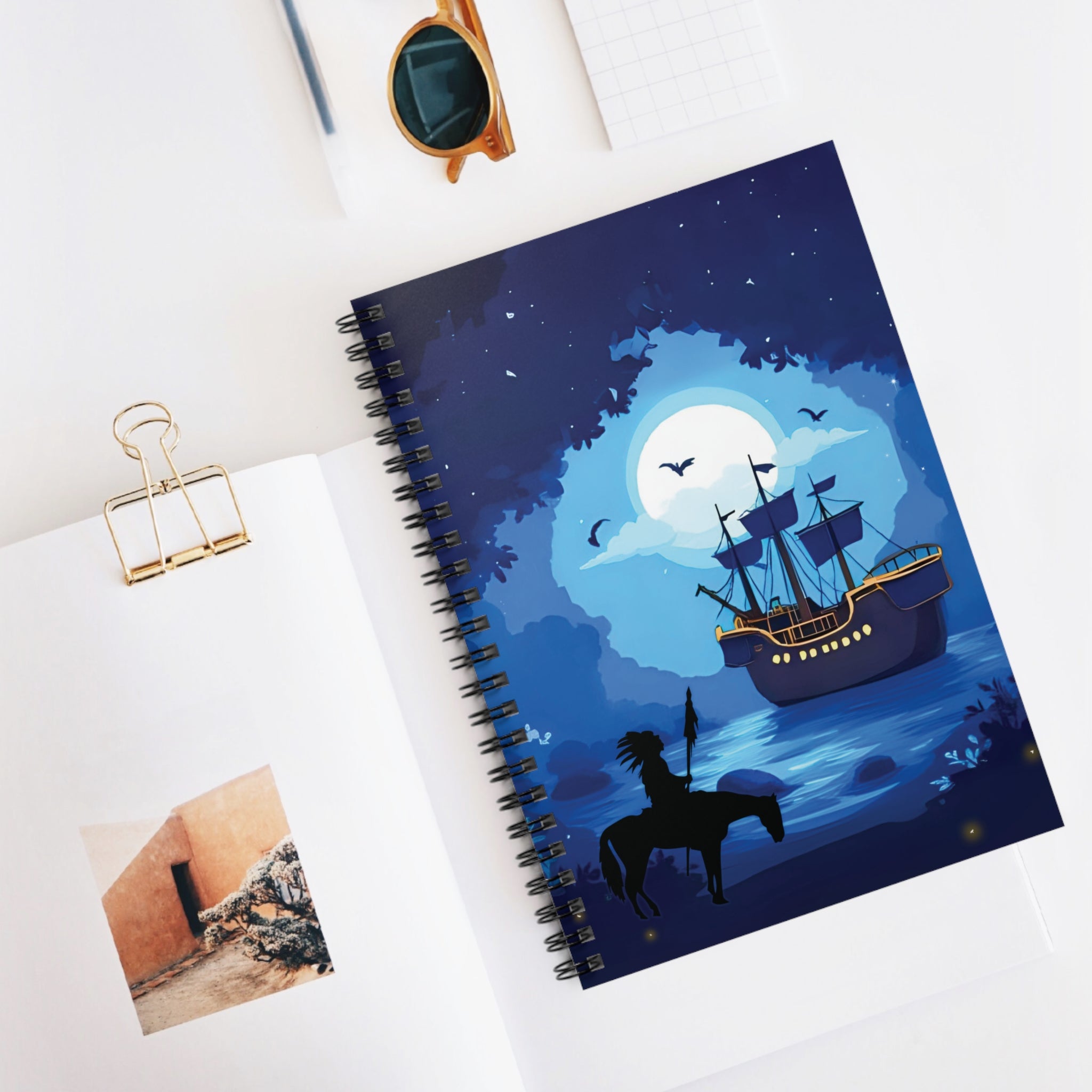 Spiral Notebook - Moonlit Voyage