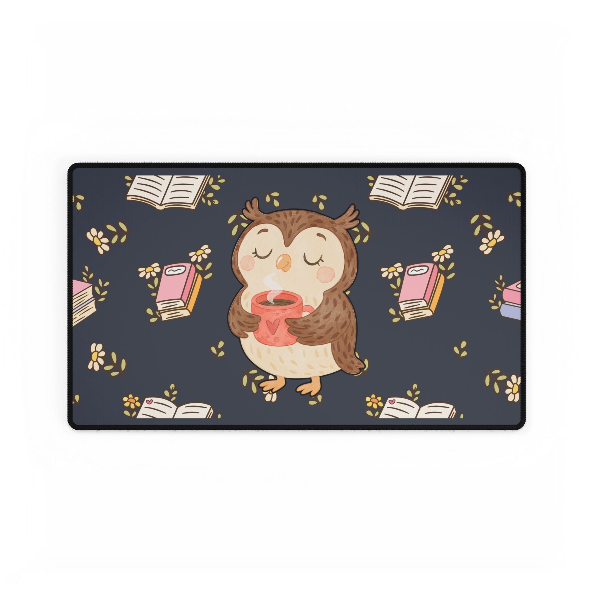 Desk Mat - Owl’s🦉 Coffee & Books Cozy Desk Pad