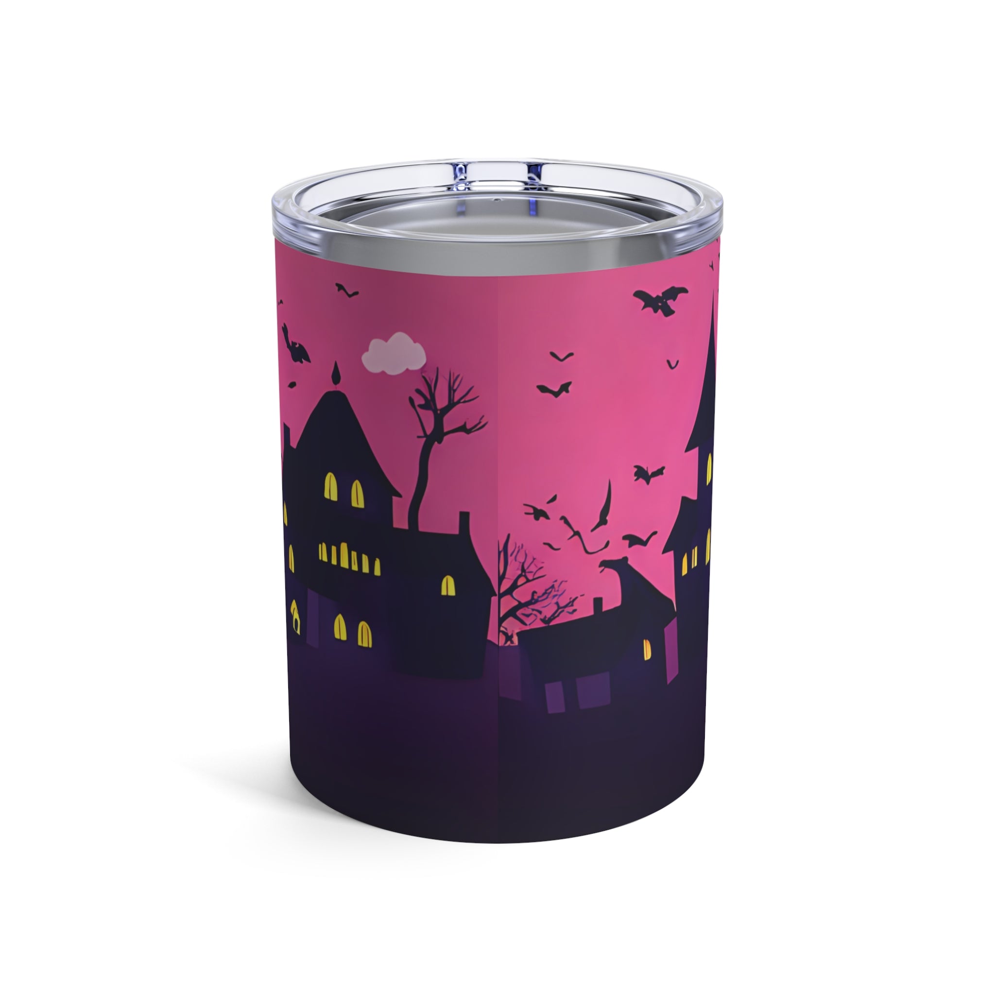 Tumbler 10oz - Pink Haunted House Design