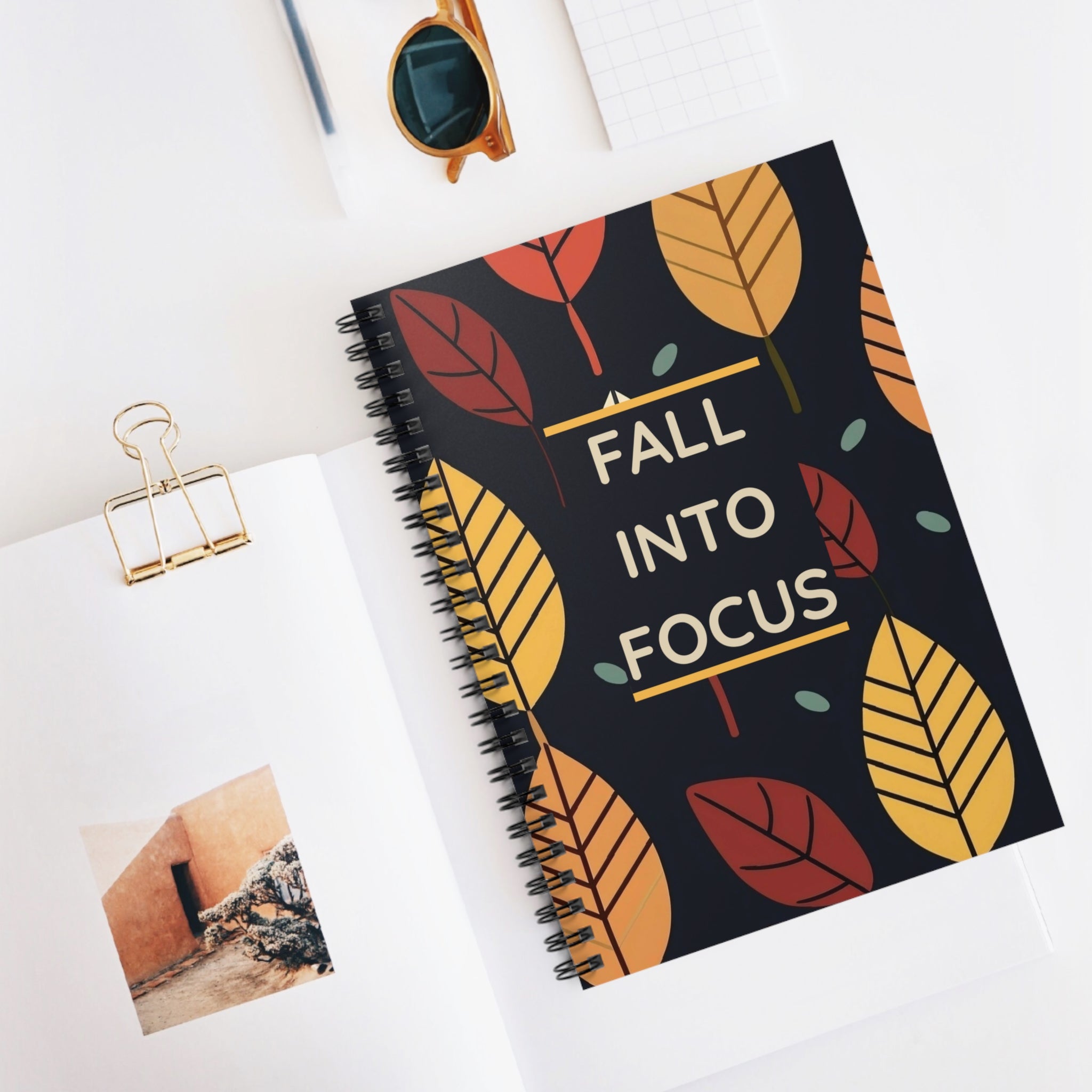 Spiral Notebook - Ruled Line, Autumn Fall into Focus Journal