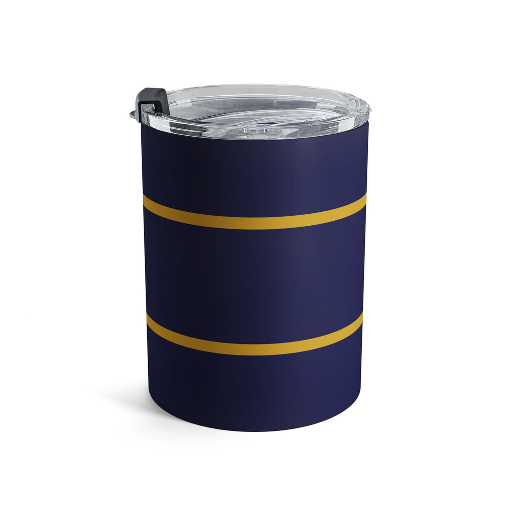 Tumbler 10oz, Navy Blue and Gold Standard Design, Drinkware, Coffee Cup, Tea Mug, Office Gift, Kitchen Decor