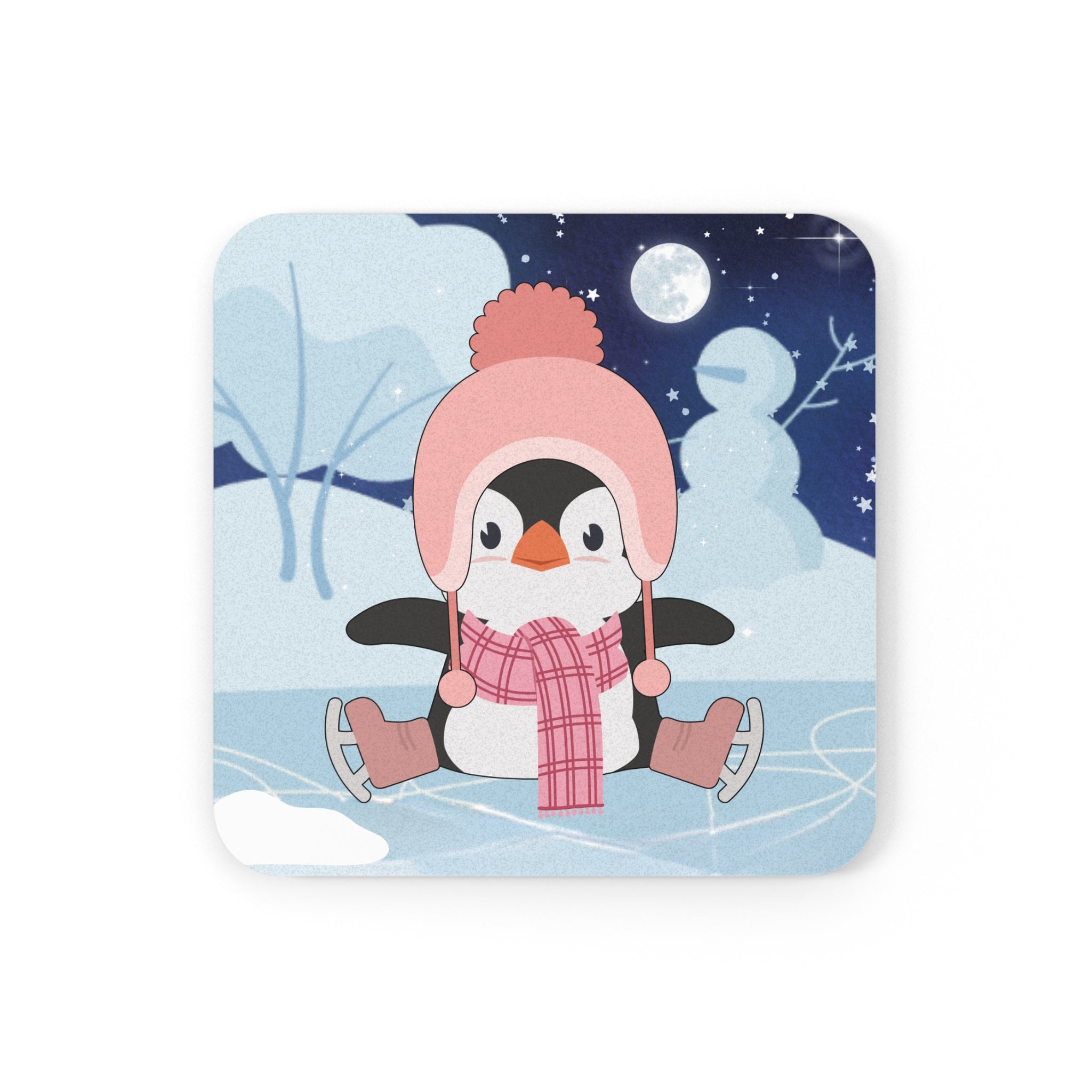 Coaster -Winter Penguin Skating