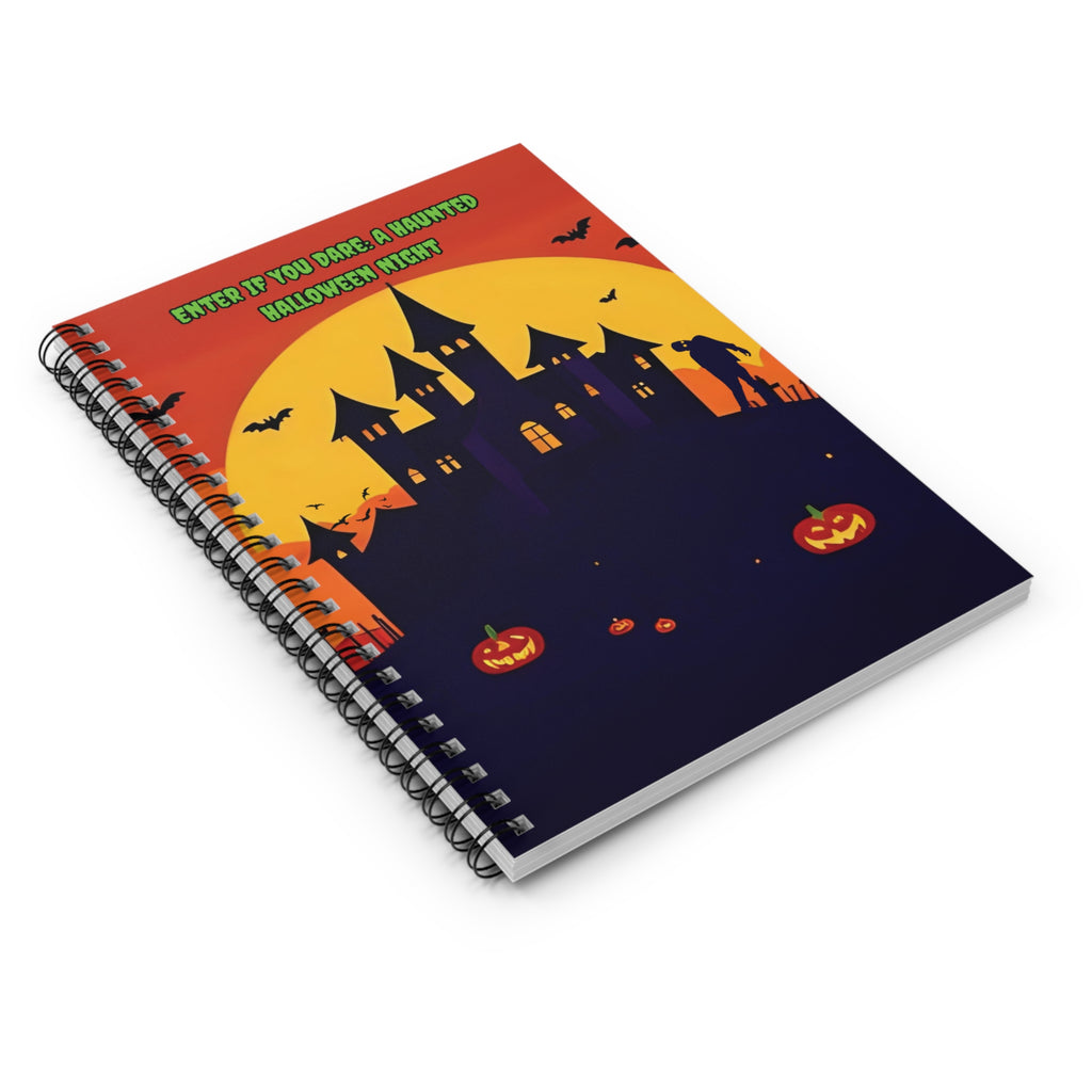 Spiral Notebook - Haunted Halloween Night Ruled Line
