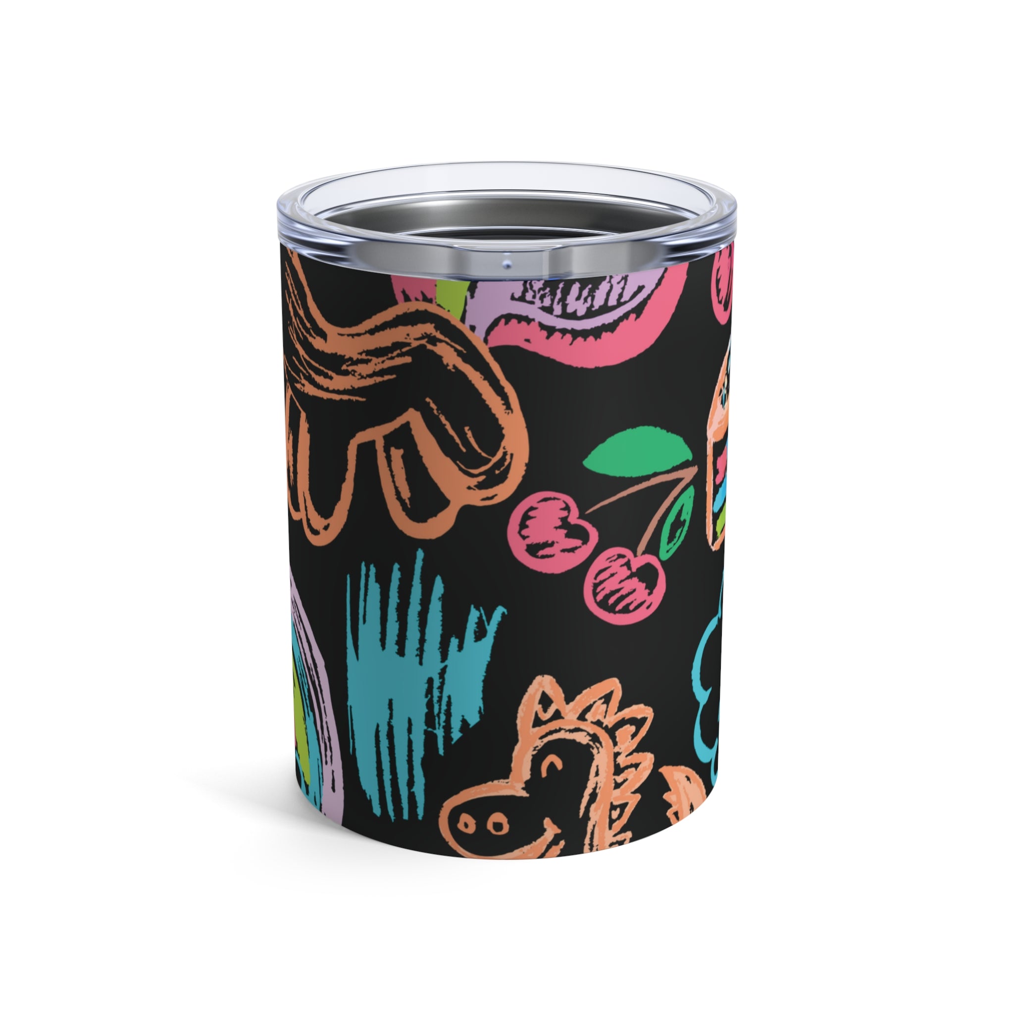 Tumbler 10oz Neon Dreams Rainbow Unicorns Cake Magic Clouds