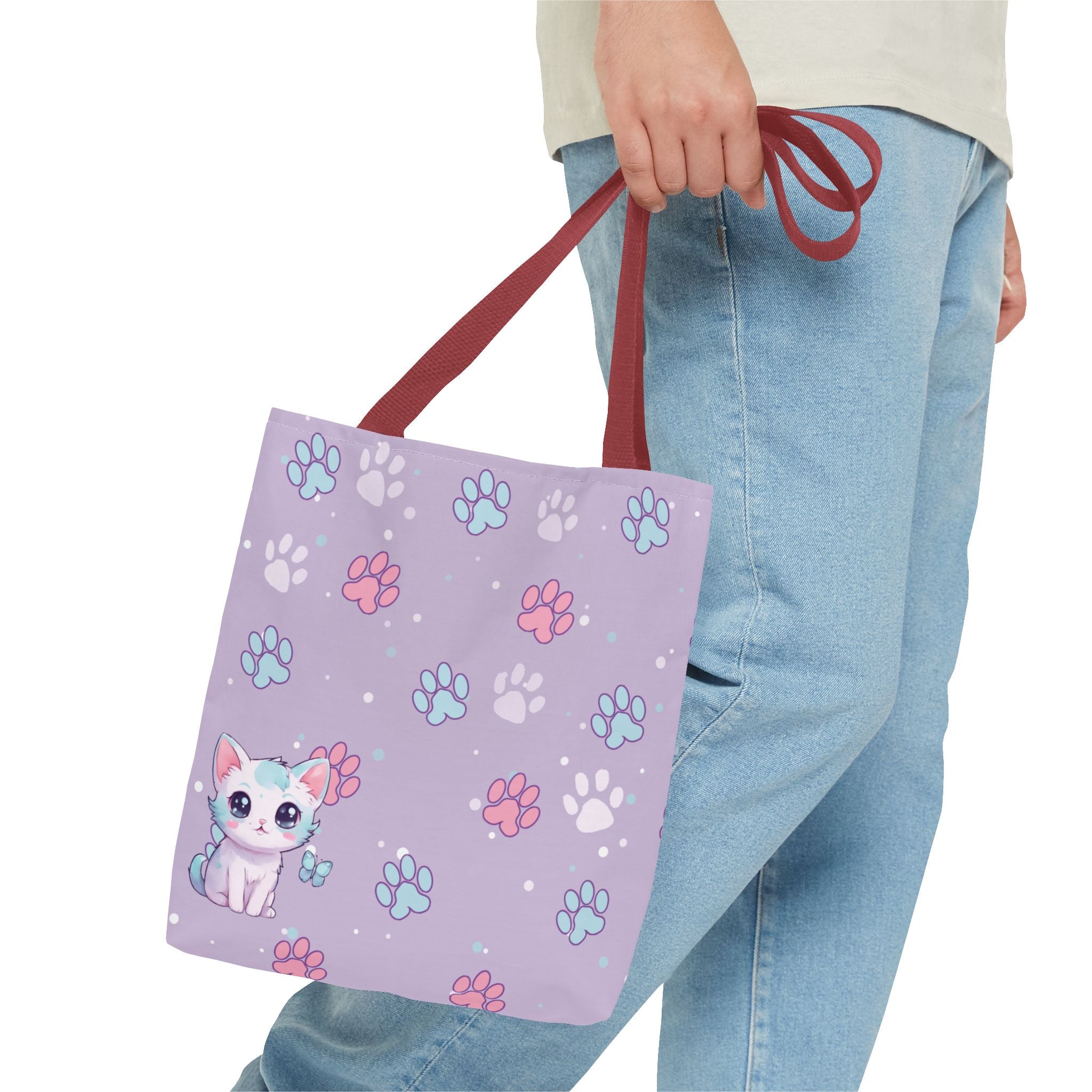 Pastel Paws Tote Bag - Cute Animal Print, Shopping Bag, Beach Bag, Eco-Friendly, Reusable Grocery Bag, Gift for Pet Lovers