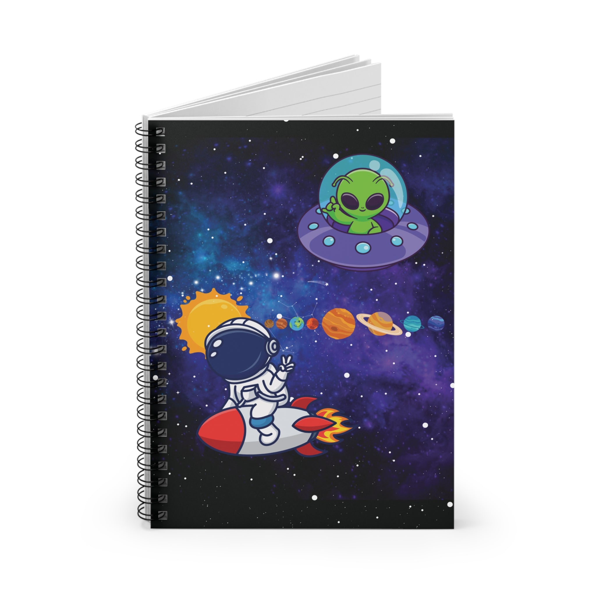 Notebook - Astronaut & Alien Space Adventure Solar System