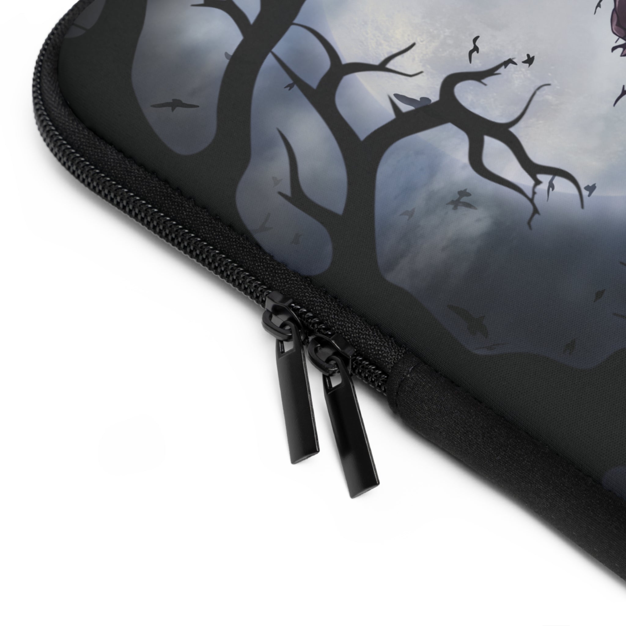 Gothic Laptop Sleeve, Dark Floral Computer Case