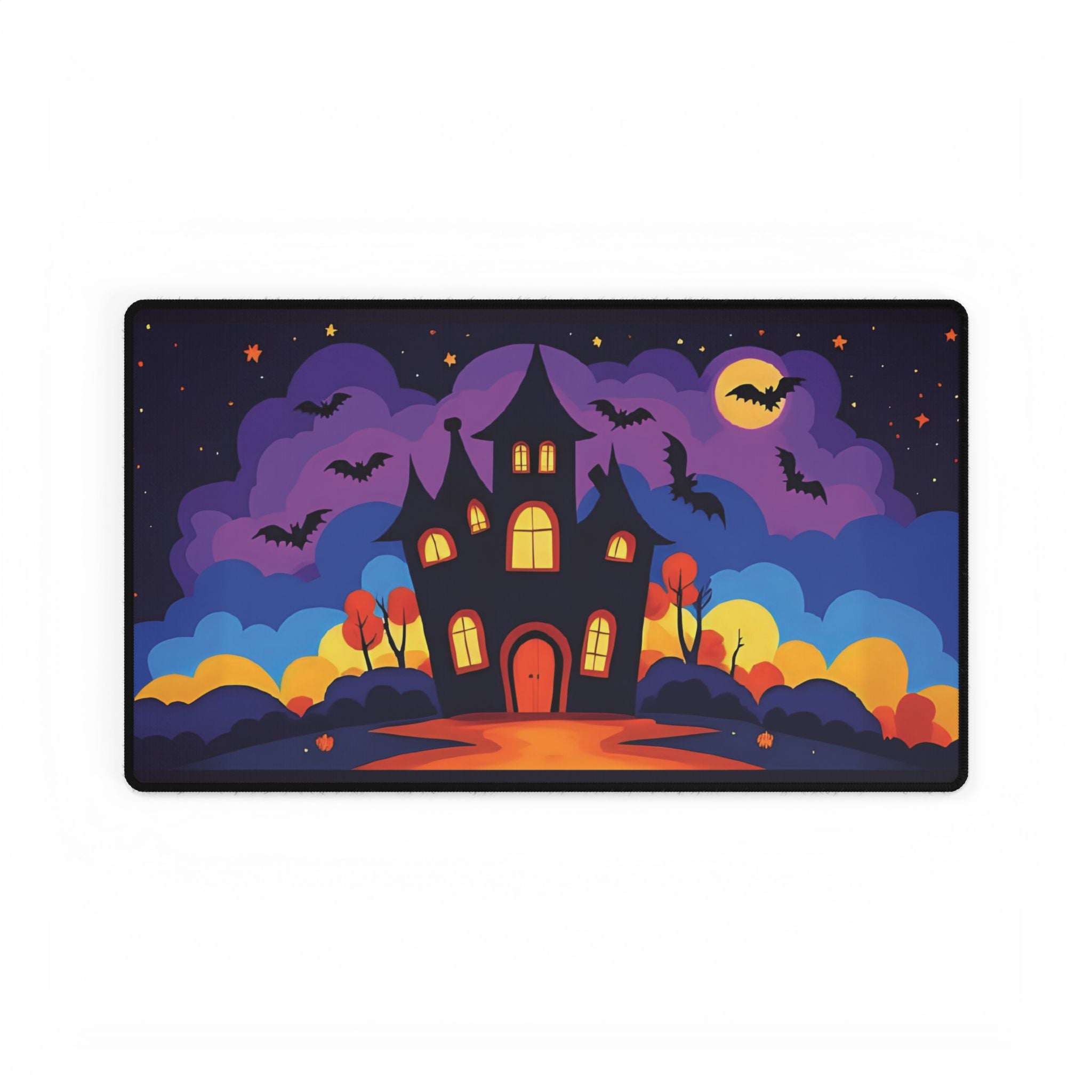 Desk Mat - Spooky Haunted House Design
