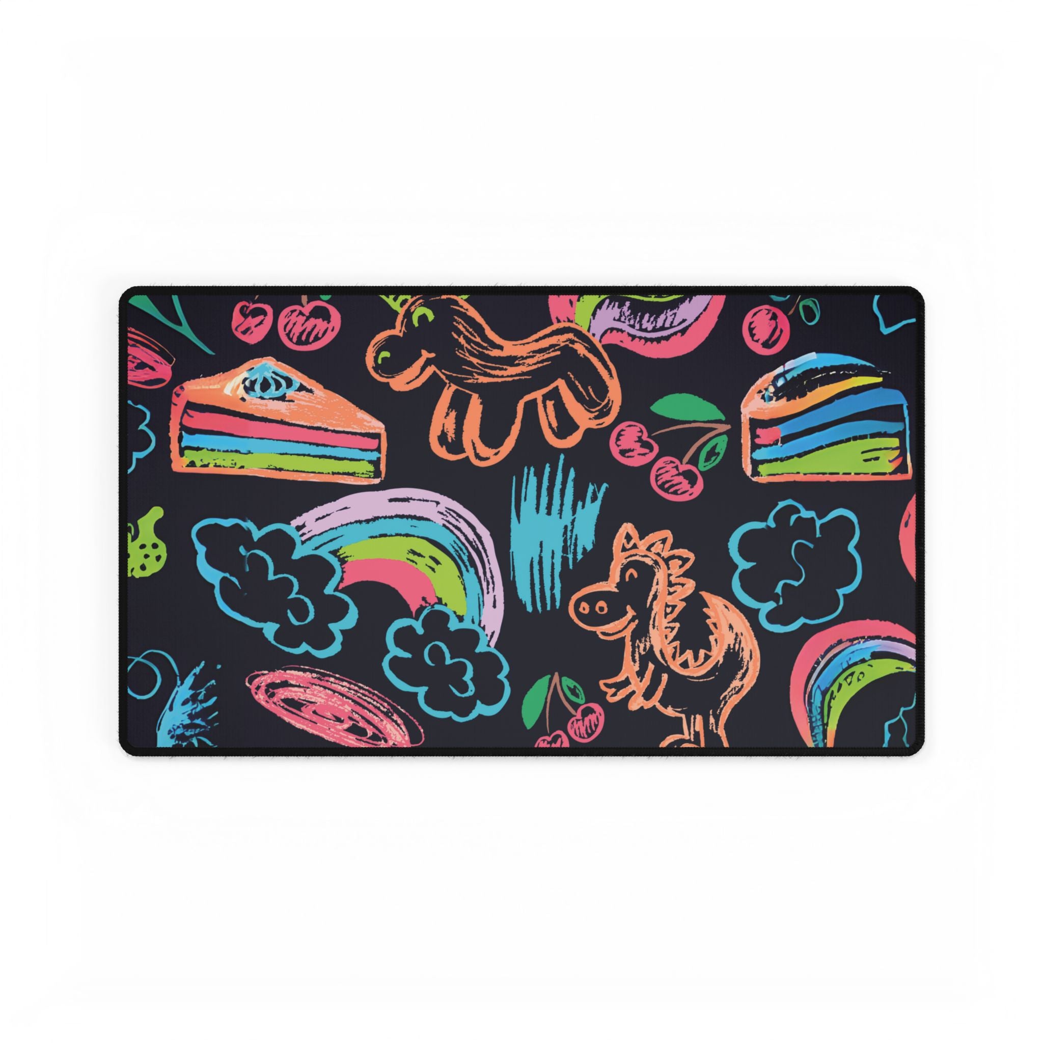 Desk Mats - Neon Dreams Rainbow Unicorns Cake Magic