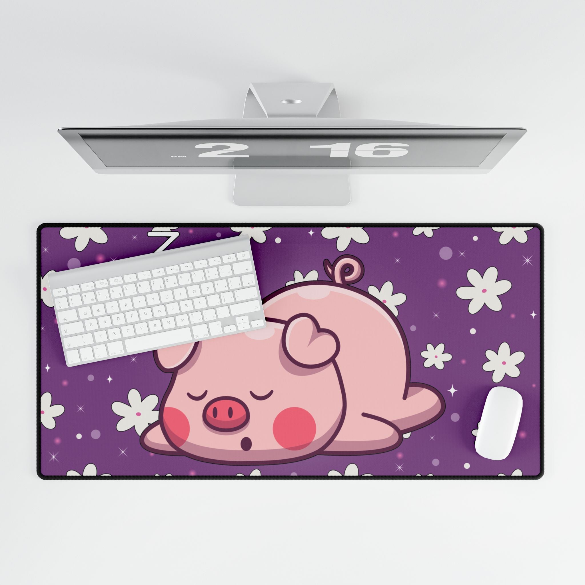 Desk Mats, Sweet Dreams Piggy - Cute Animal Lover Office Decor, Cozy Desk Pad, Work from Home Essential, Pig Lover Gift, Farmhouse Mouse Pad