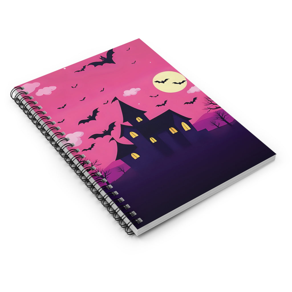 Spiral Notebook - Pink Haunted House Design