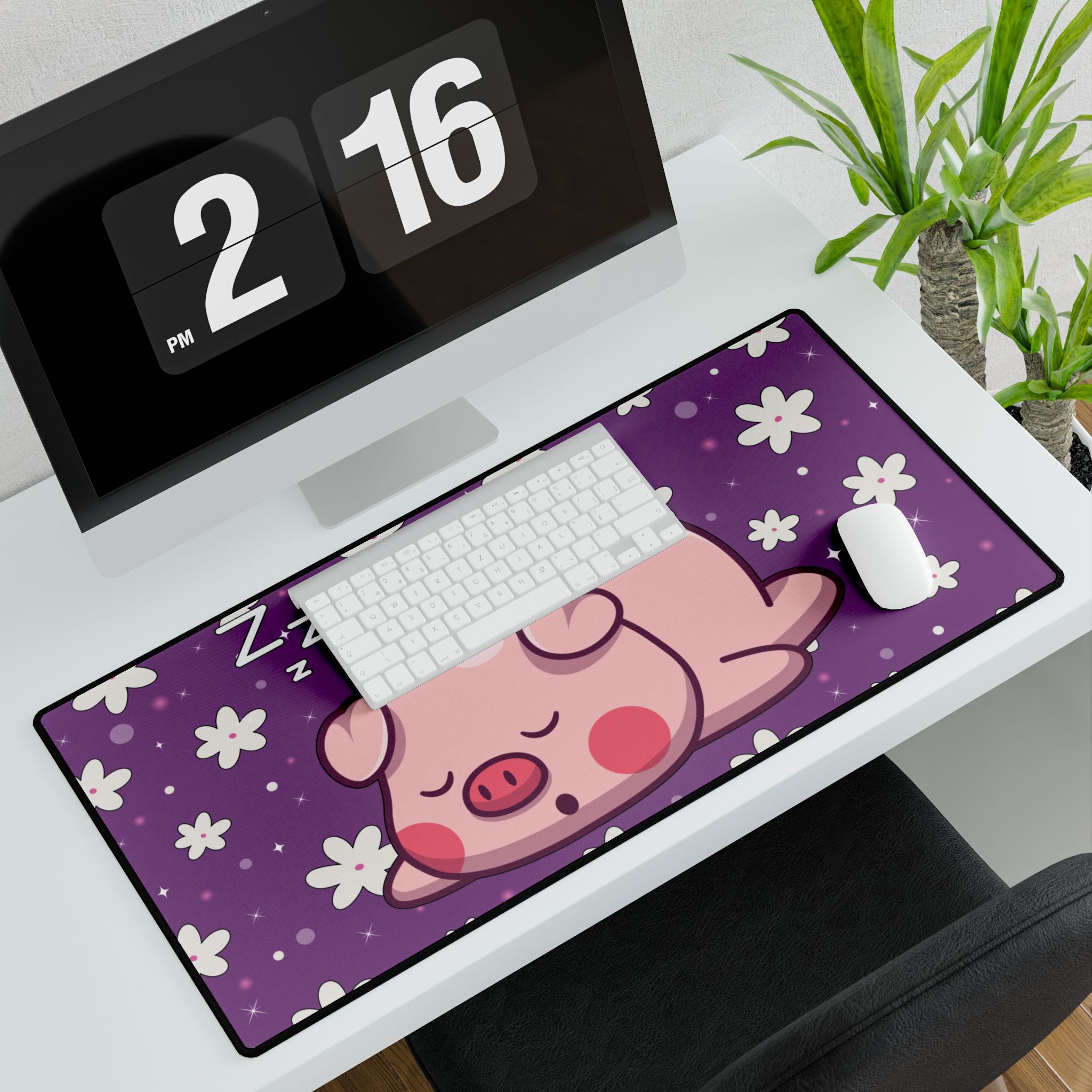 Desk Mats, Sweet Dreams Piggy - Cute Animal Lover Office Decor, Cozy Desk Pad, Work from Home Essential, Pig Lover Gift, Farmhouse Mouse Pad
