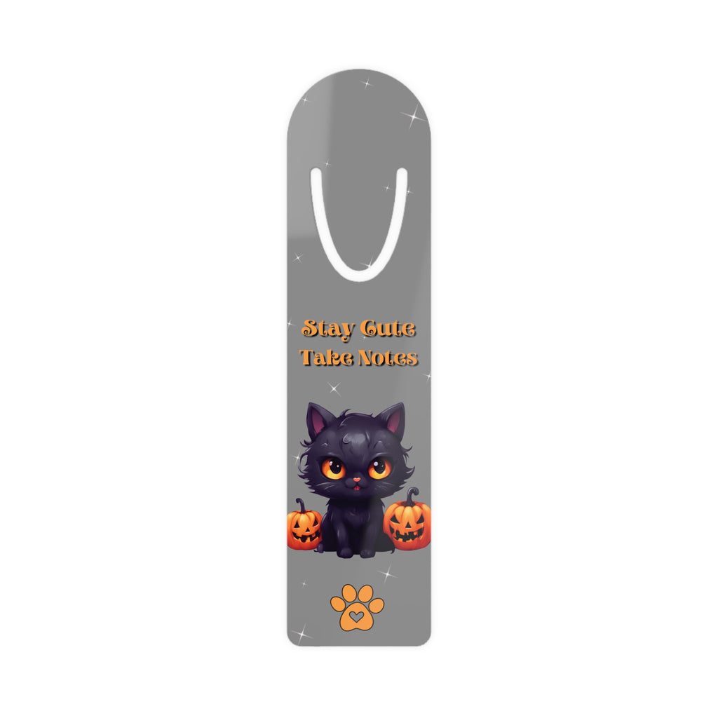 Halloween Cat Bookmark, Spooky Reading Page Marker