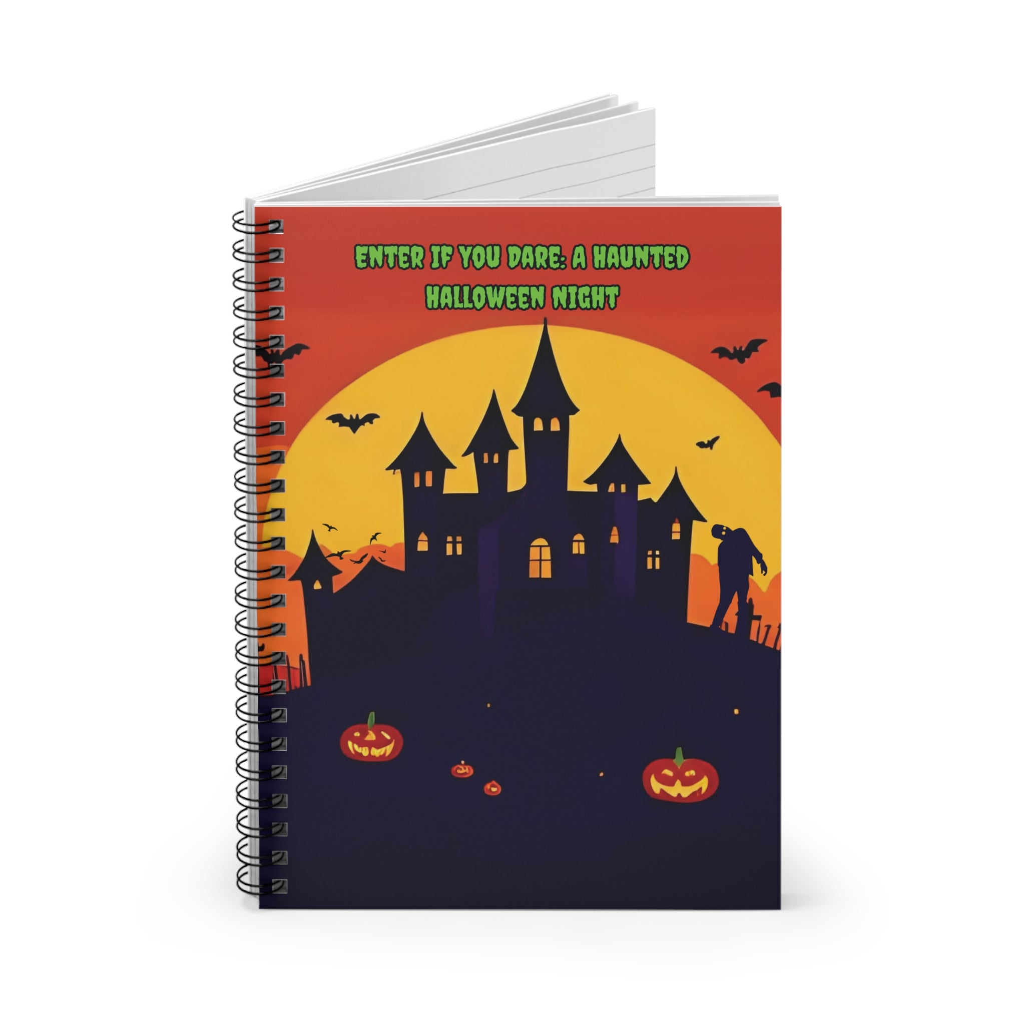 Spiral Notebook - Haunted Halloween Night Ruled Line