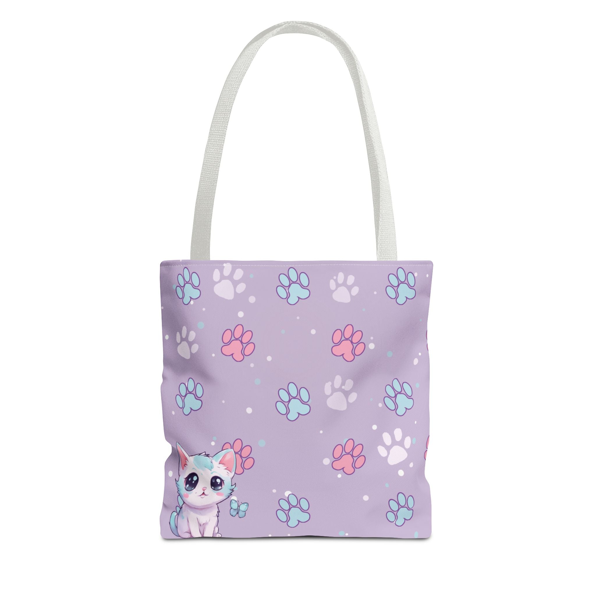 Pastel Paws Tote Bag - Cute Animal Print, Shopping Bag, Beach Bag, Eco-Friendly, Reusable Grocery Bag, Gift for Pet Lovers