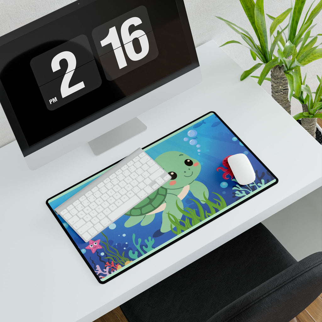 Desk Mats - Cute Sea Turtle & Ocean Friends