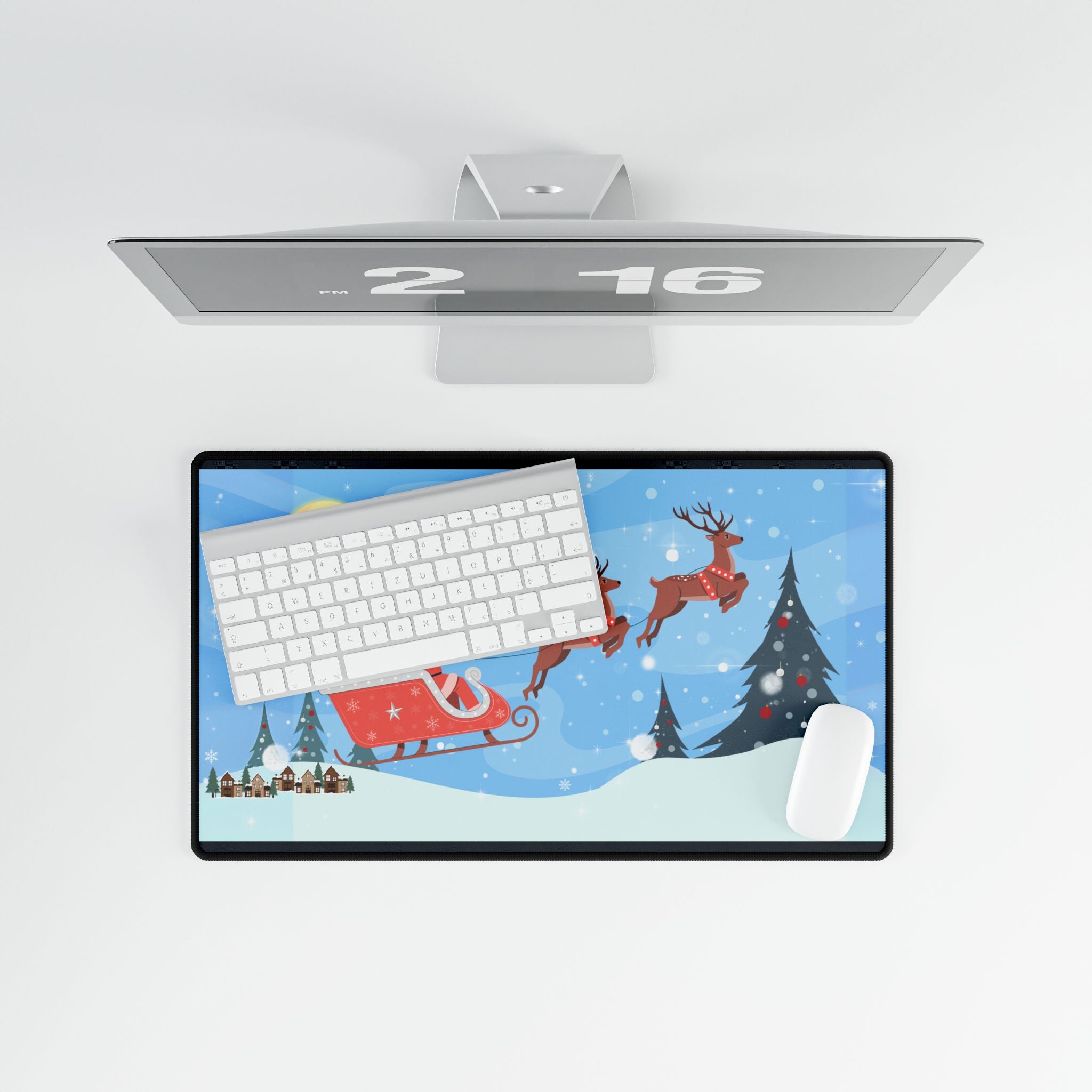 Desk Mat Santa Sleigh Ride Christmas