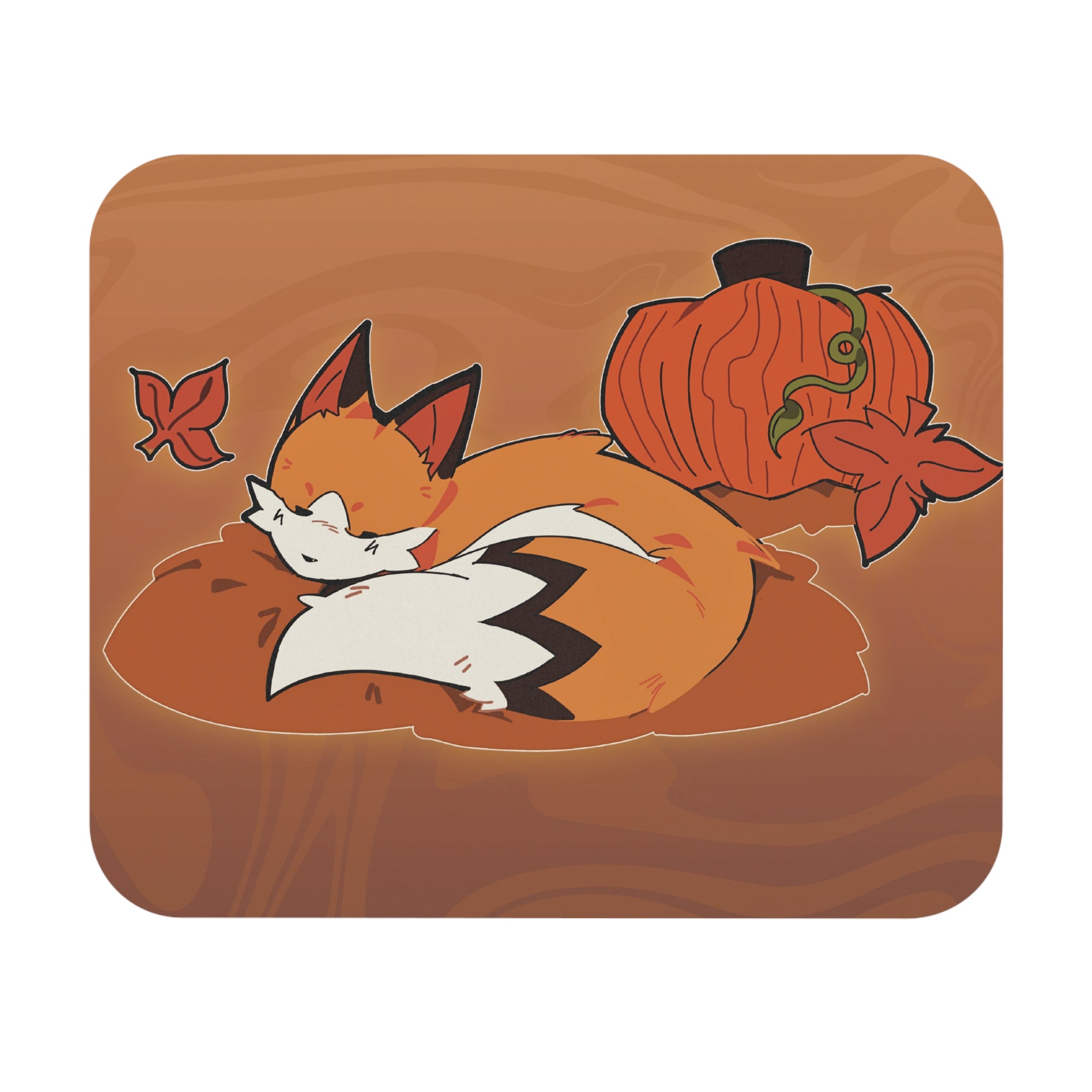 Rectangle Mouse Pad - Autumn Cozy Fox, Fall Desk Accessories