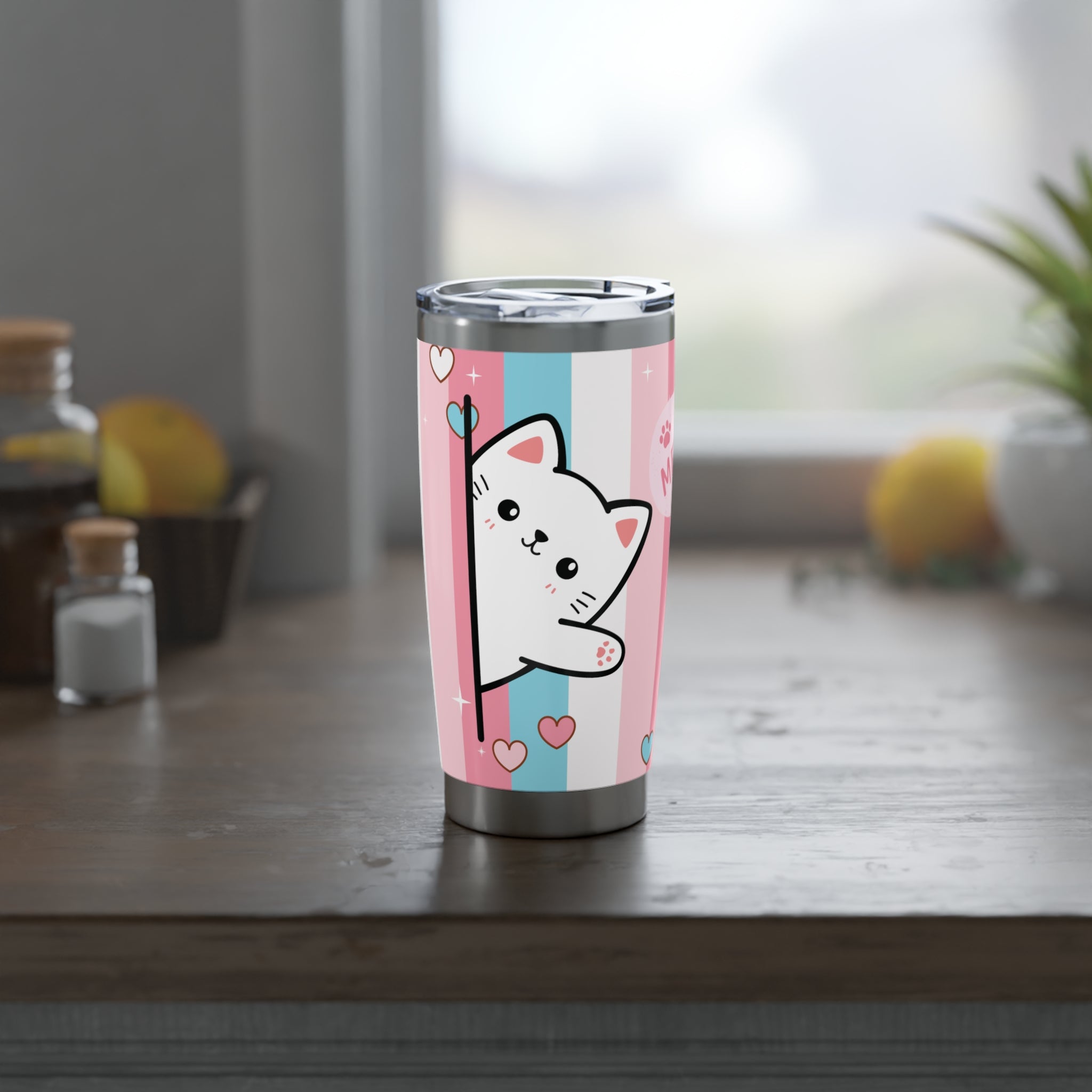 Peekaboo Kitty Travel Tumbler – Cute Cat Cup for Coffee & Tea Lovers (20oz)
