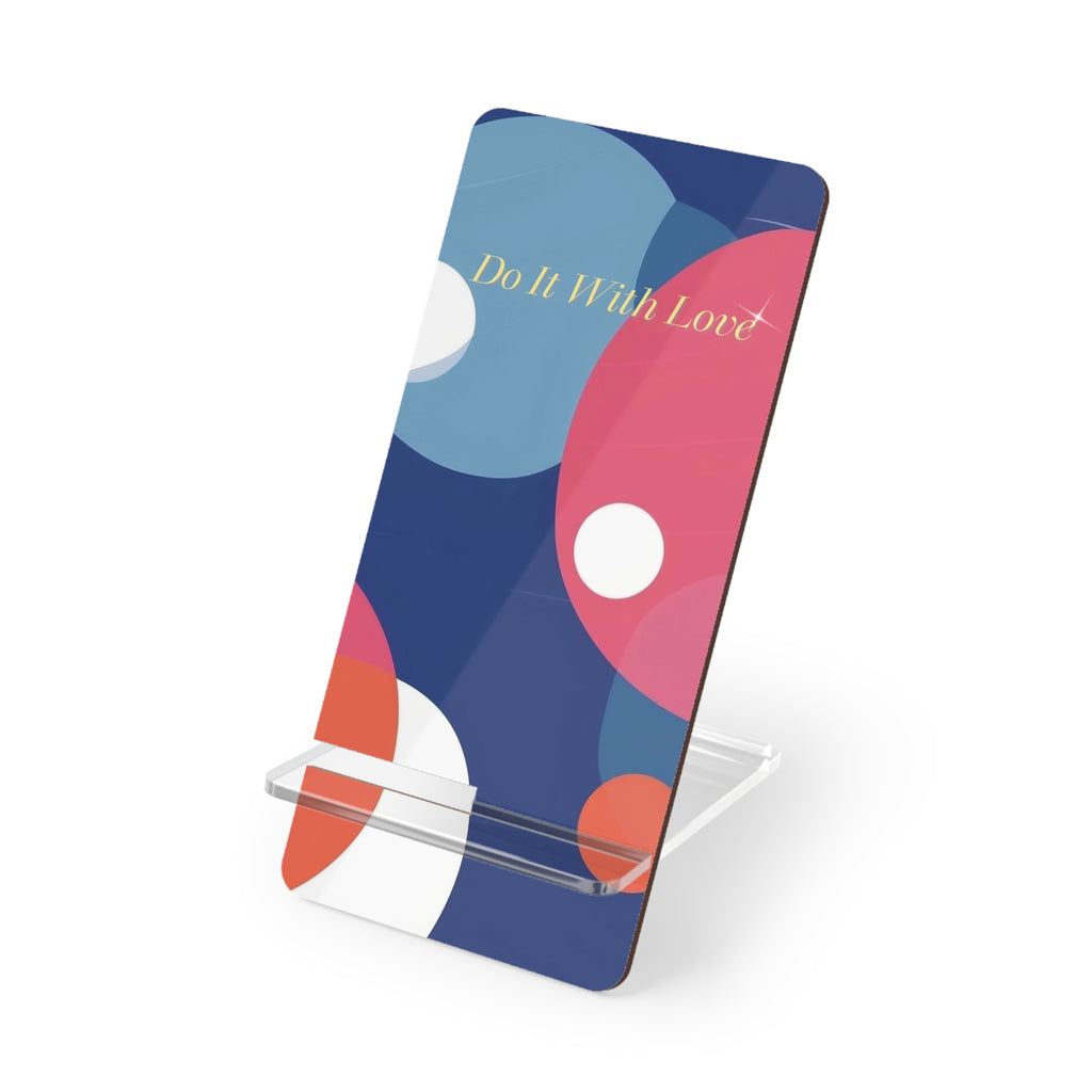 Phone Stand, 'Do it with love' Decor, Smartphone Holder, Desk Organizer, Gift for Tech Lover, Wooden Phone Dock, Office Accessories