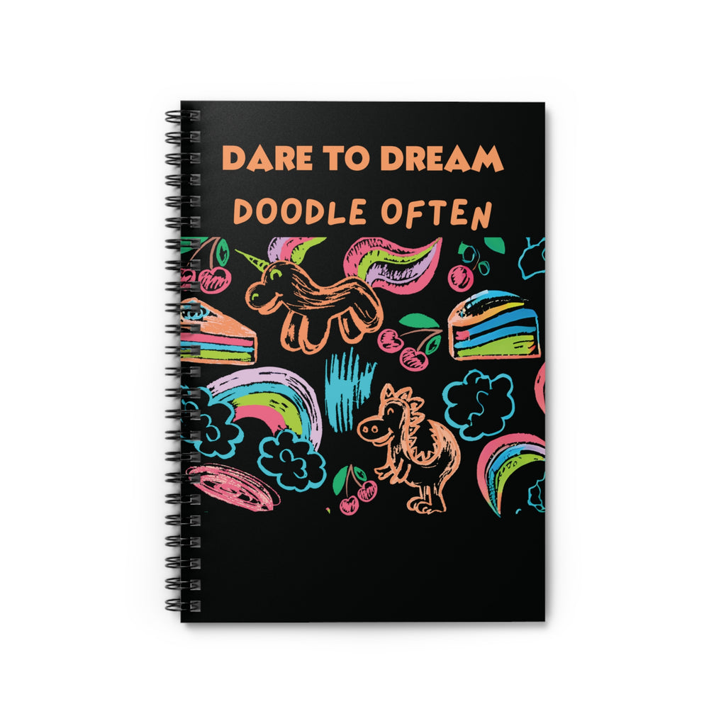 Journal - Neon Dreams Rainbow Unicorns Cake Magic Clouds Ruled Line Notebook
