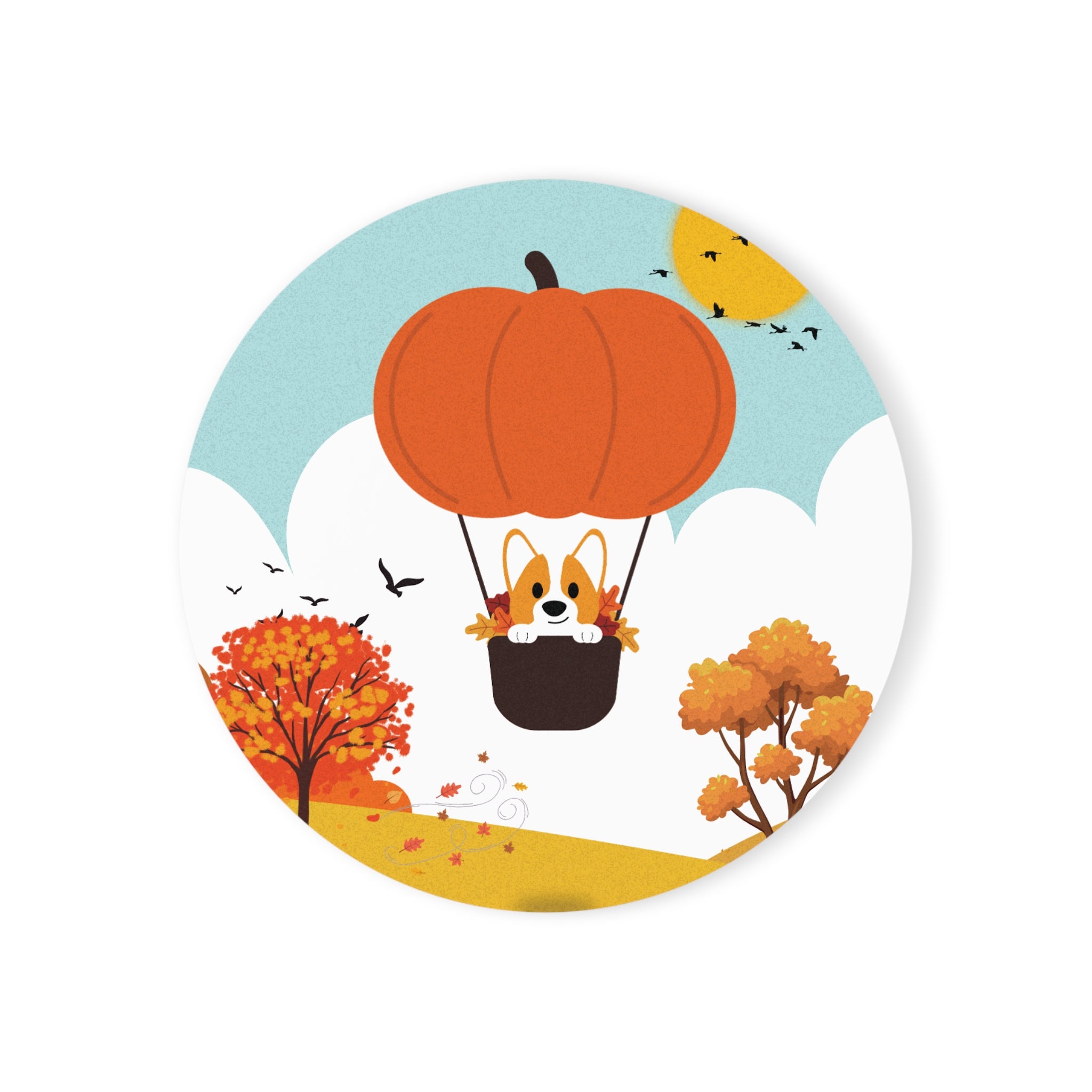 Coaster Set - Pumpkin Balloon Ride Design