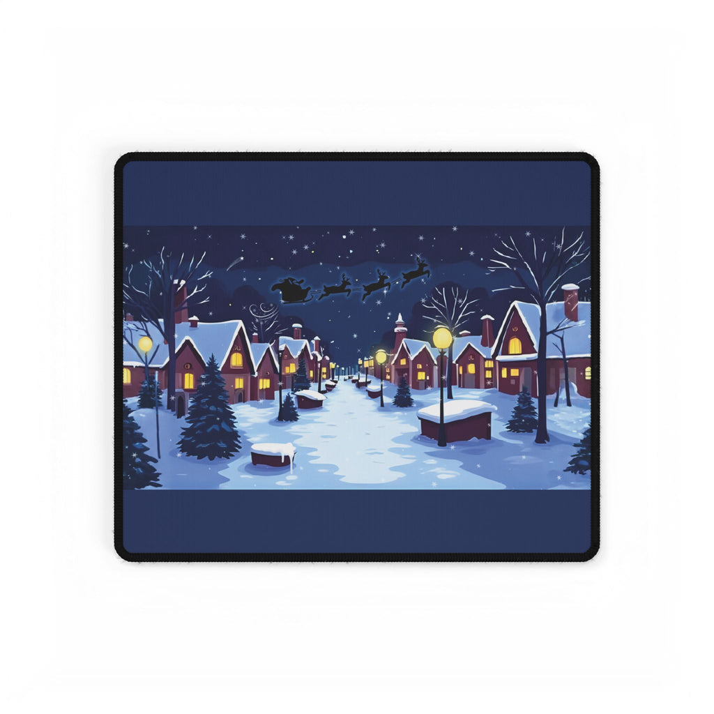 Desk Mat - Magical Christmas Village Santa Sleigh Design