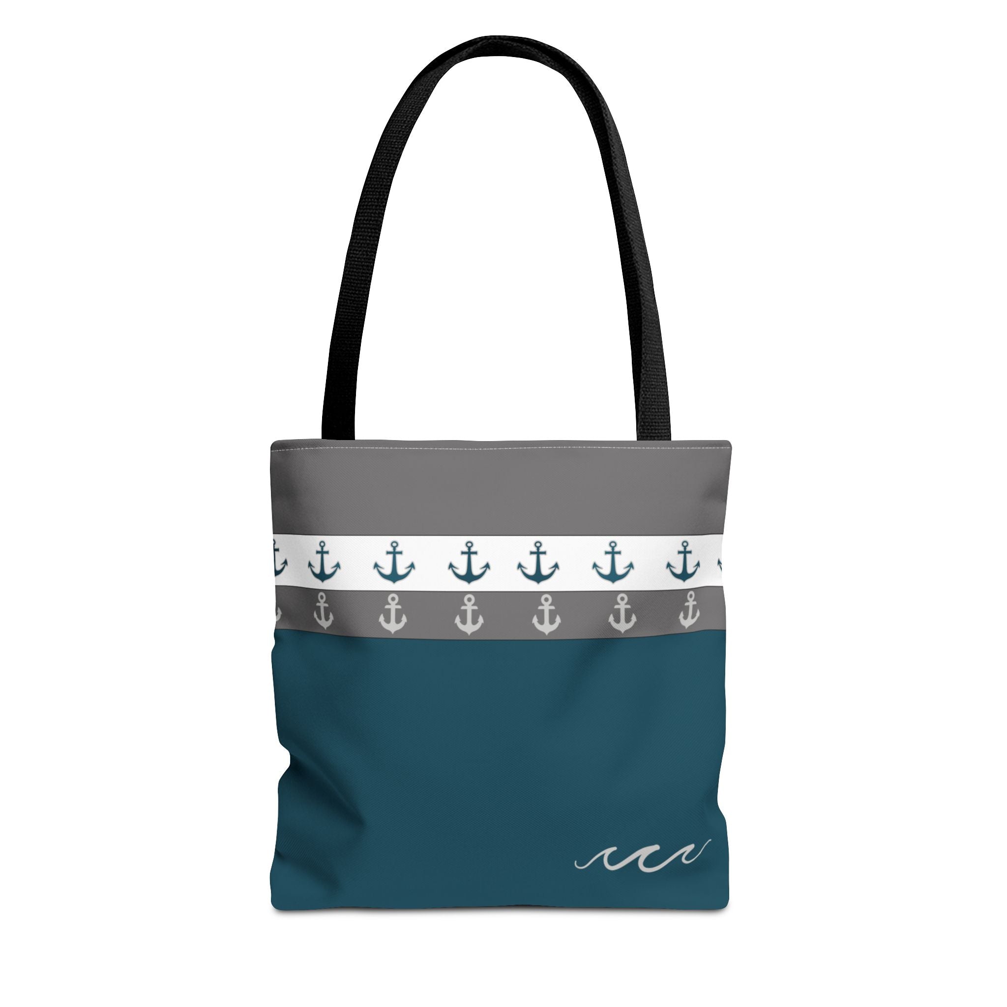 Anchor Tote Bag - Nautical Beach Shoulder Bag, Navy Blue Handbag, Sailor Theme Canvas Carryall, Sea Lover Gift, Maritime Shopping Tote,