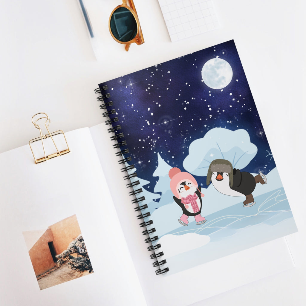 Winter Penguin Notebook - Ruled Line