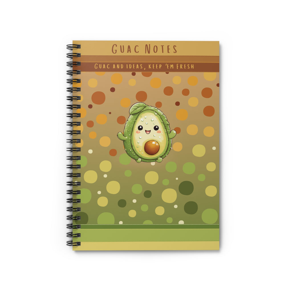 Spiral Notebook - Ruled Line, Guac notes, Avocado Lover Gift, Journal, Notepad, Stationery, Writing Pad, Back to School