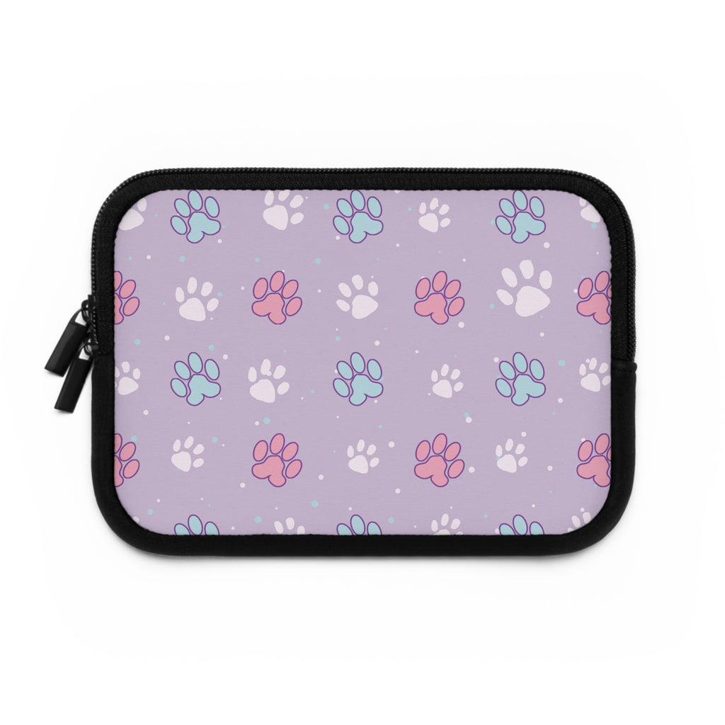 Pastel Paws Laptop Sleeve, Cute Animal Lover Tech Accessories, Soft Pet Prints Computer Case, Gift for Cat and Dog Owners, Protective Cover