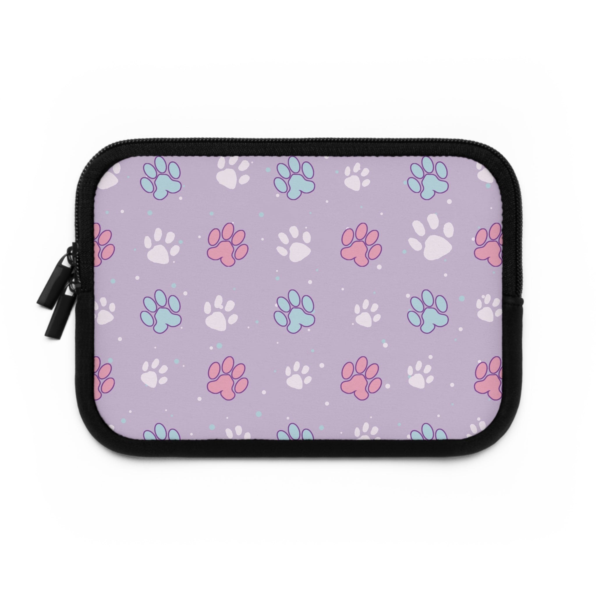 Pastel Paws Laptop Sleeve, Cute Animal Lover Tech Accessories, Soft Pet Prints Computer Case, Gift for Cat and Dog Owners, Protective Cover