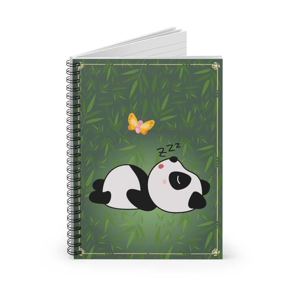Notebook - Cute Panda Bamboo Forest Ruled Line Spiral Notebook