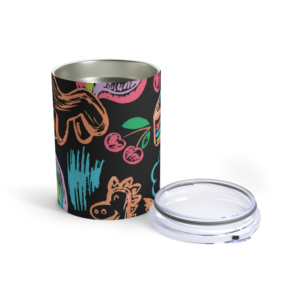 Tumbler 10oz Neon Dreams Rainbow Unicorns Cake Magic Clouds