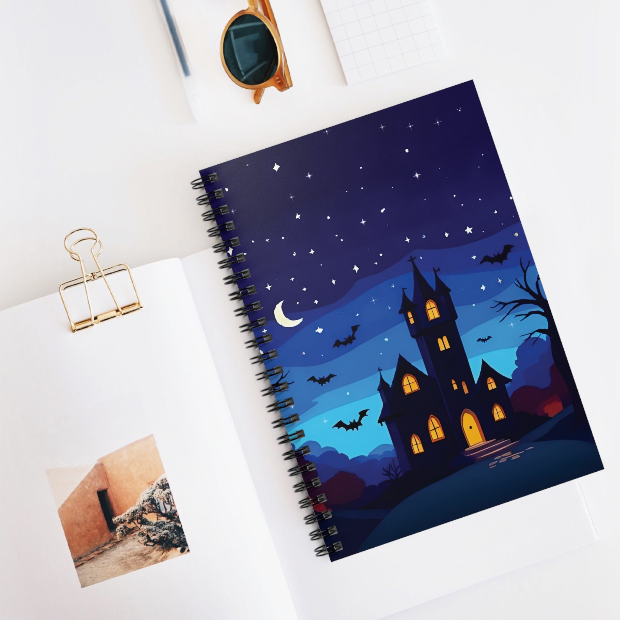 Spiral Notebook - Haunted Castle Under the Stars