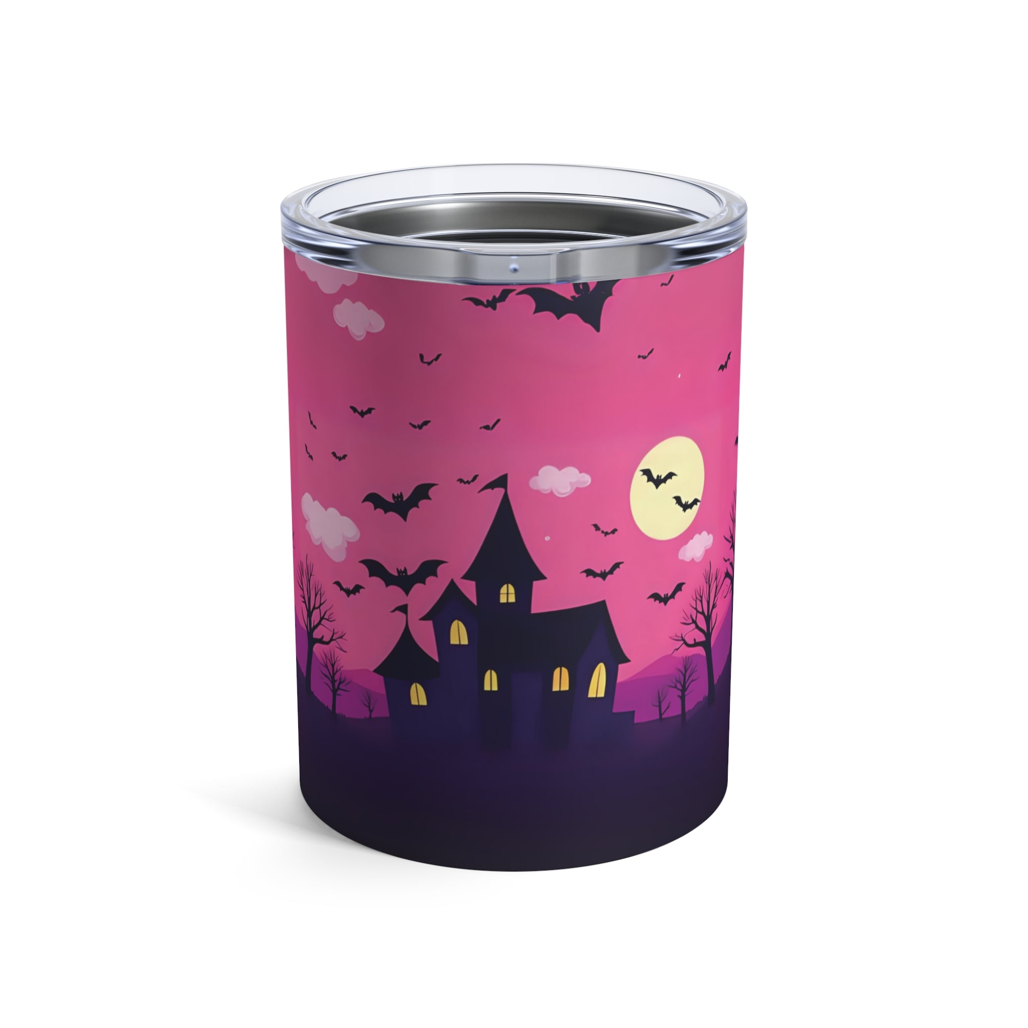 Tumbler 10oz - Pink Haunted House Design
