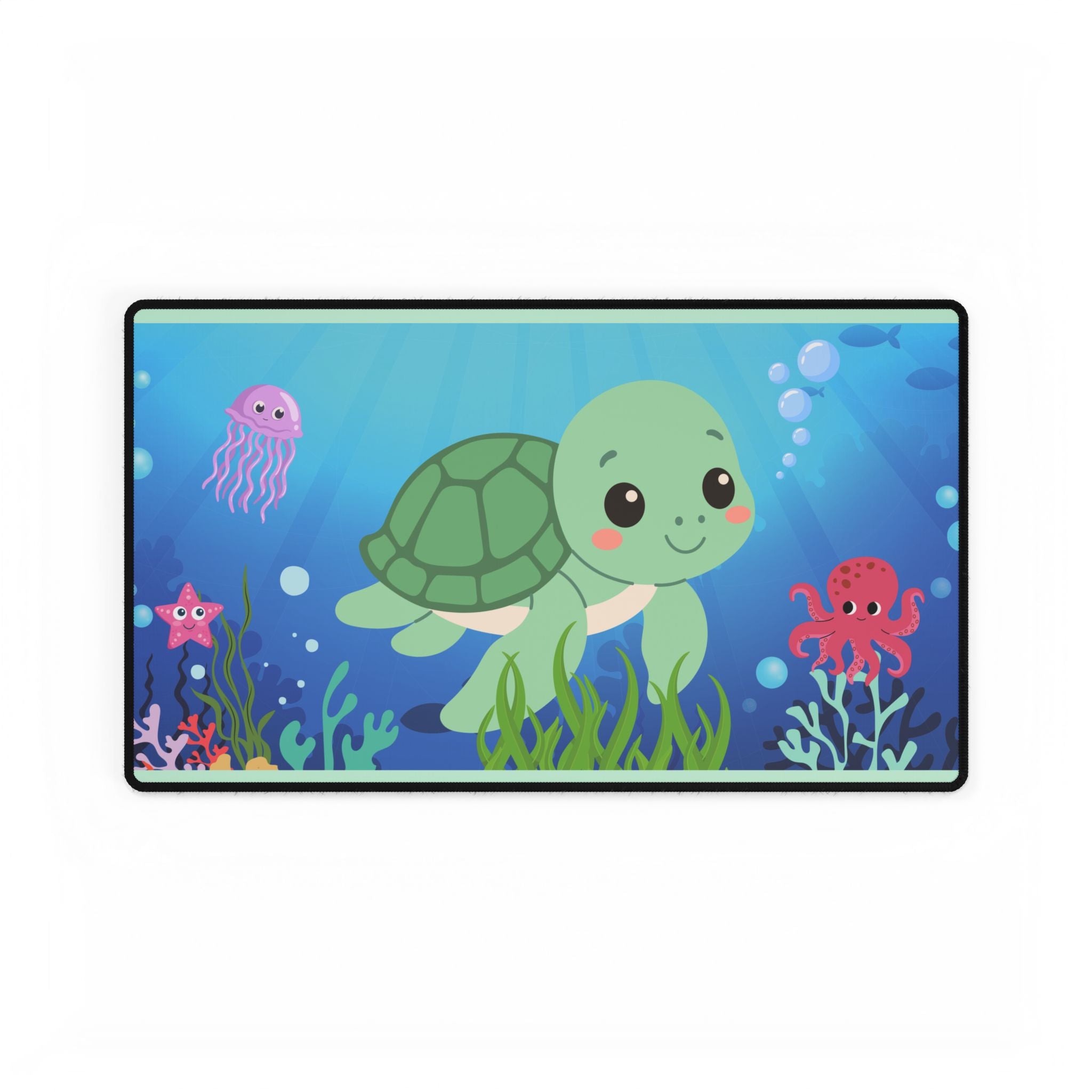 Desk Mats - Cute Sea Turtle & Ocean Friends