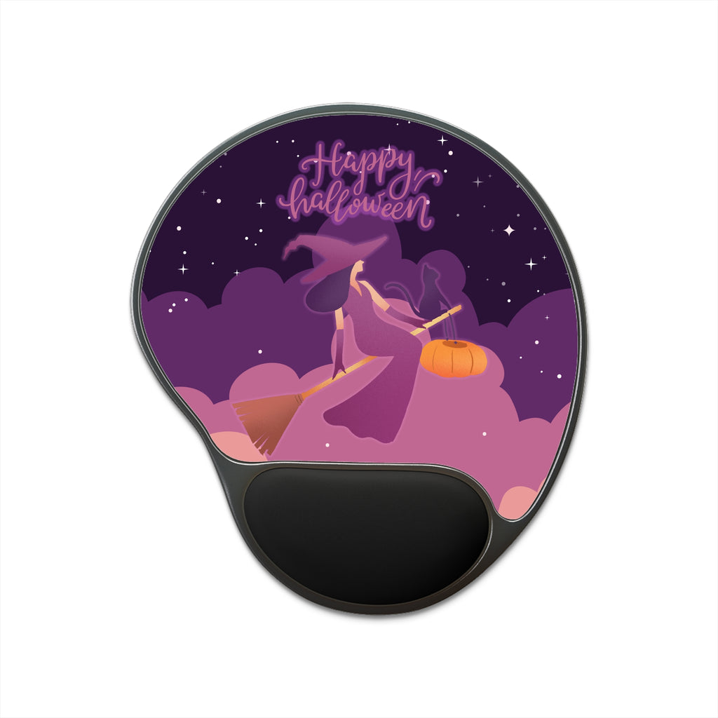 Mouse Pad With Wrist Rest - Indigo Cute Witchy Vibes