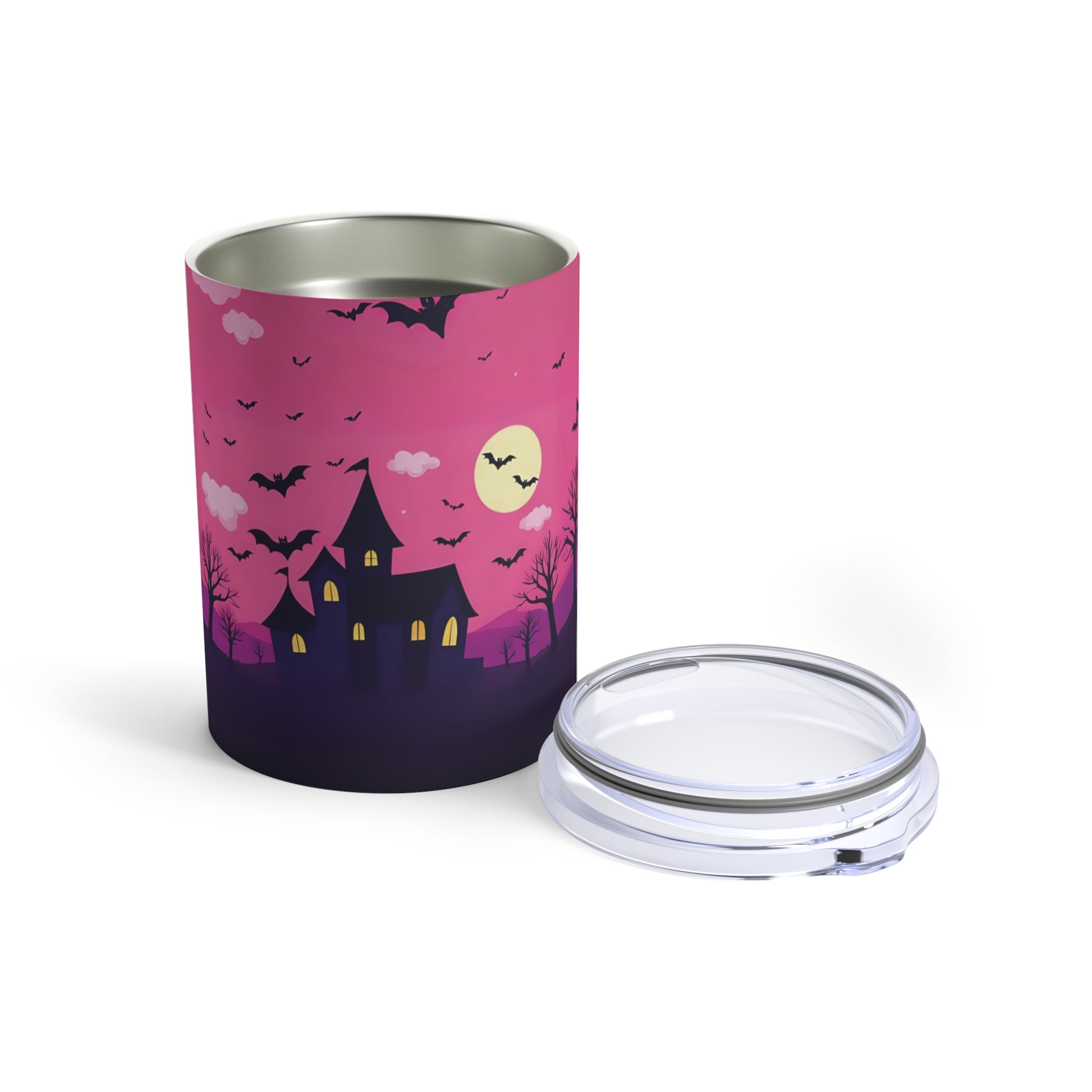Tumbler 10oz - Pink Haunted House Design