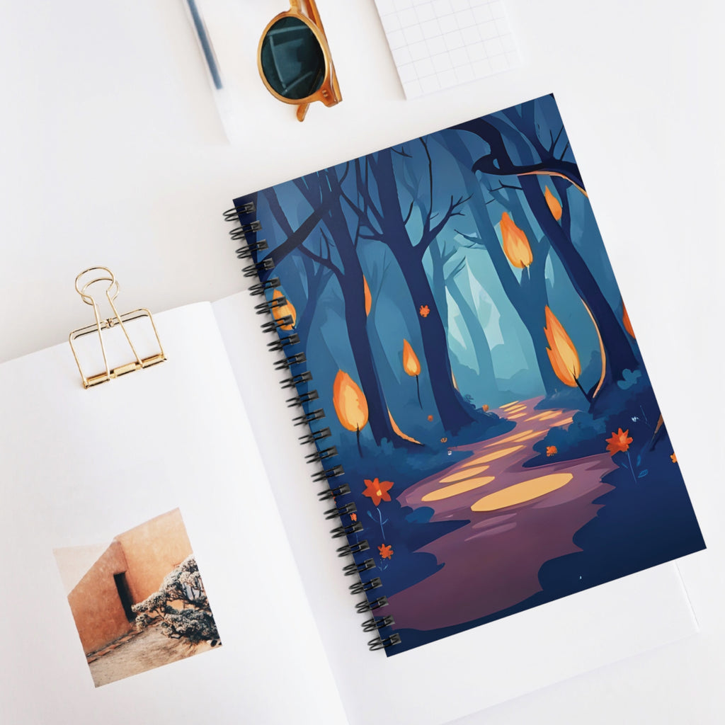 Spiral Notebook - Enchanted Forest Path, Journal, Diary, Writing Notebook, Nature Lover Gift, Tree Lined Journal
