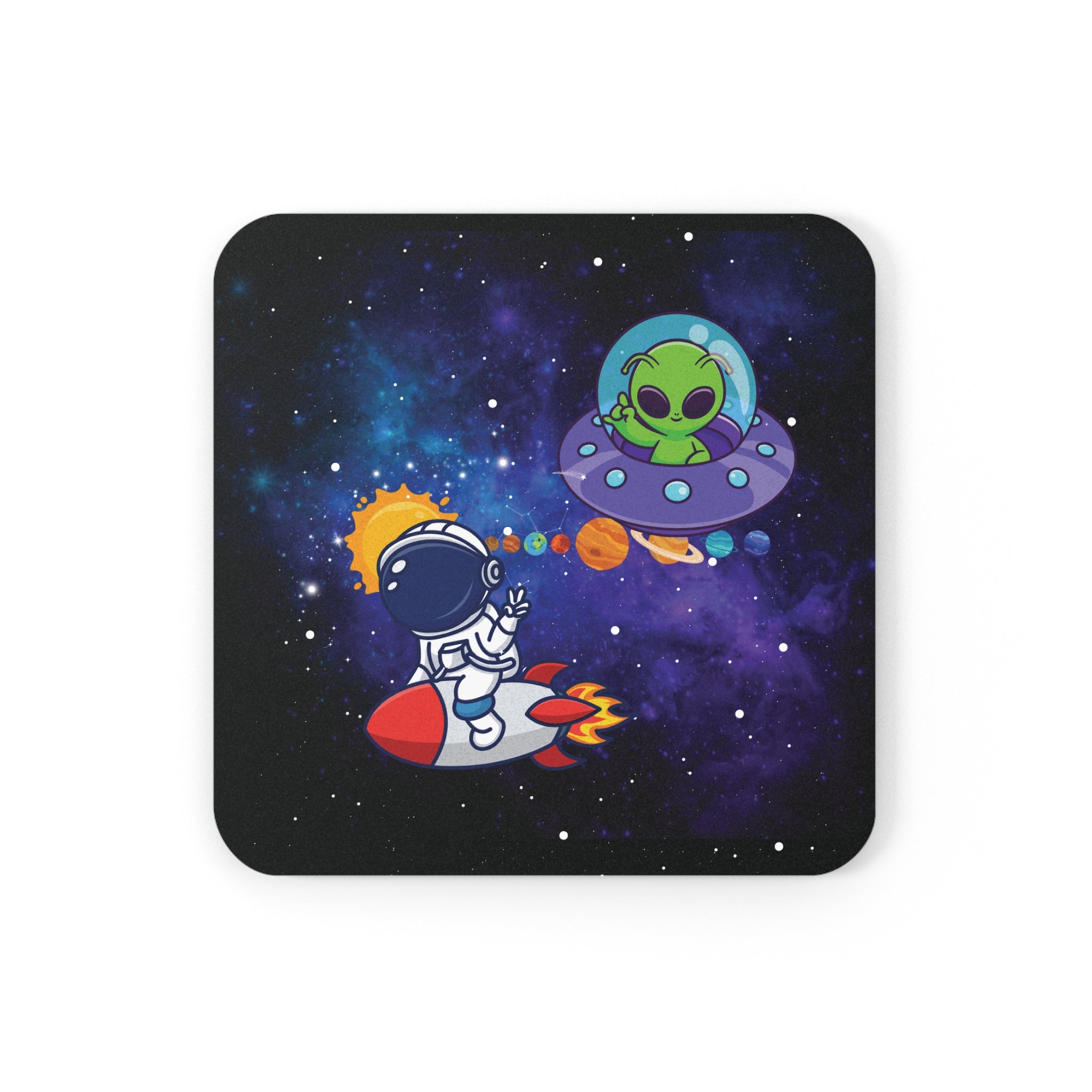Coaster Set - Astronaut & Alien Space Adventure Solar System