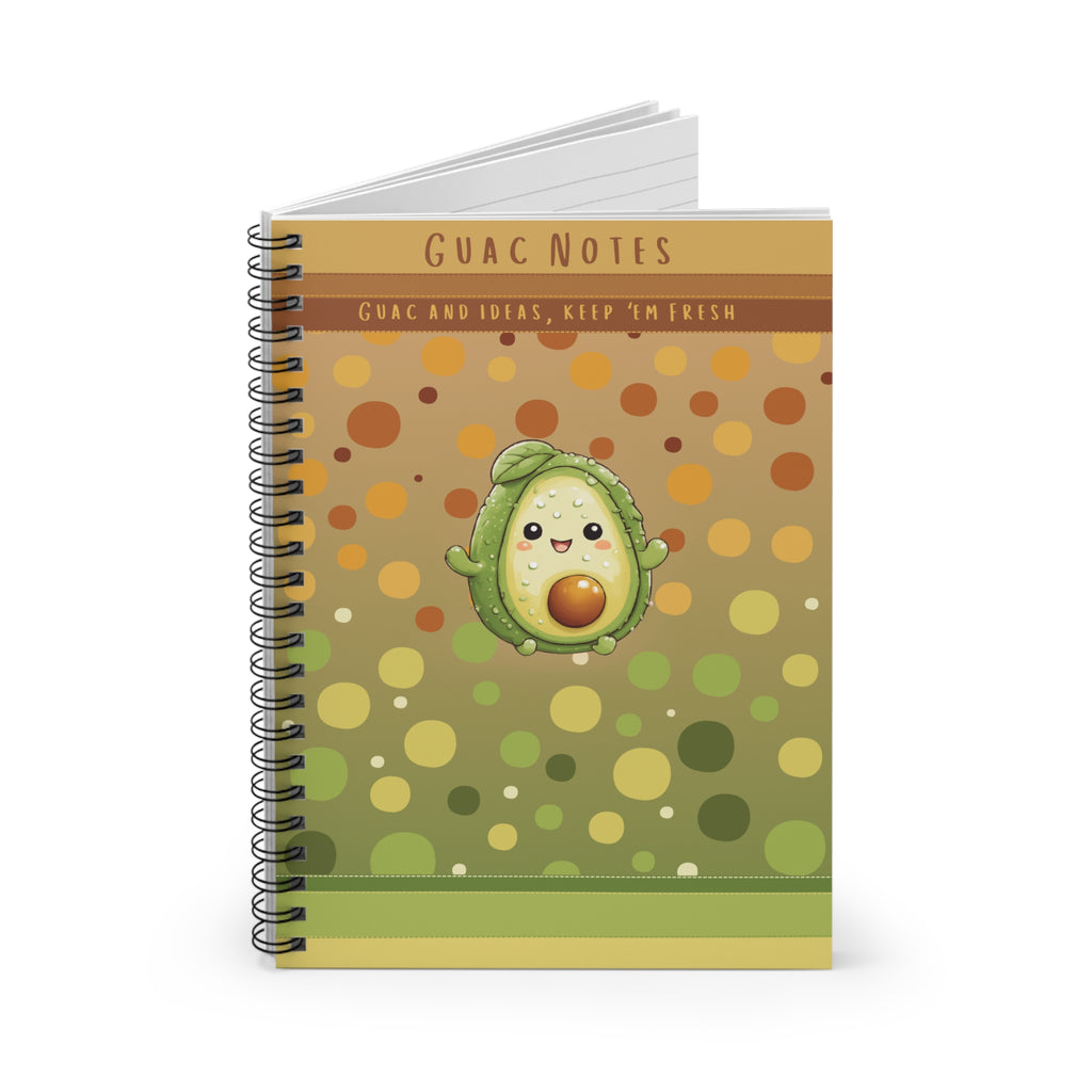 Spiral Notebook - Ruled Line, Guac notes, Avocado Lover Gift, Journal, Notepad, Stationery, Writing Pad, Back to School