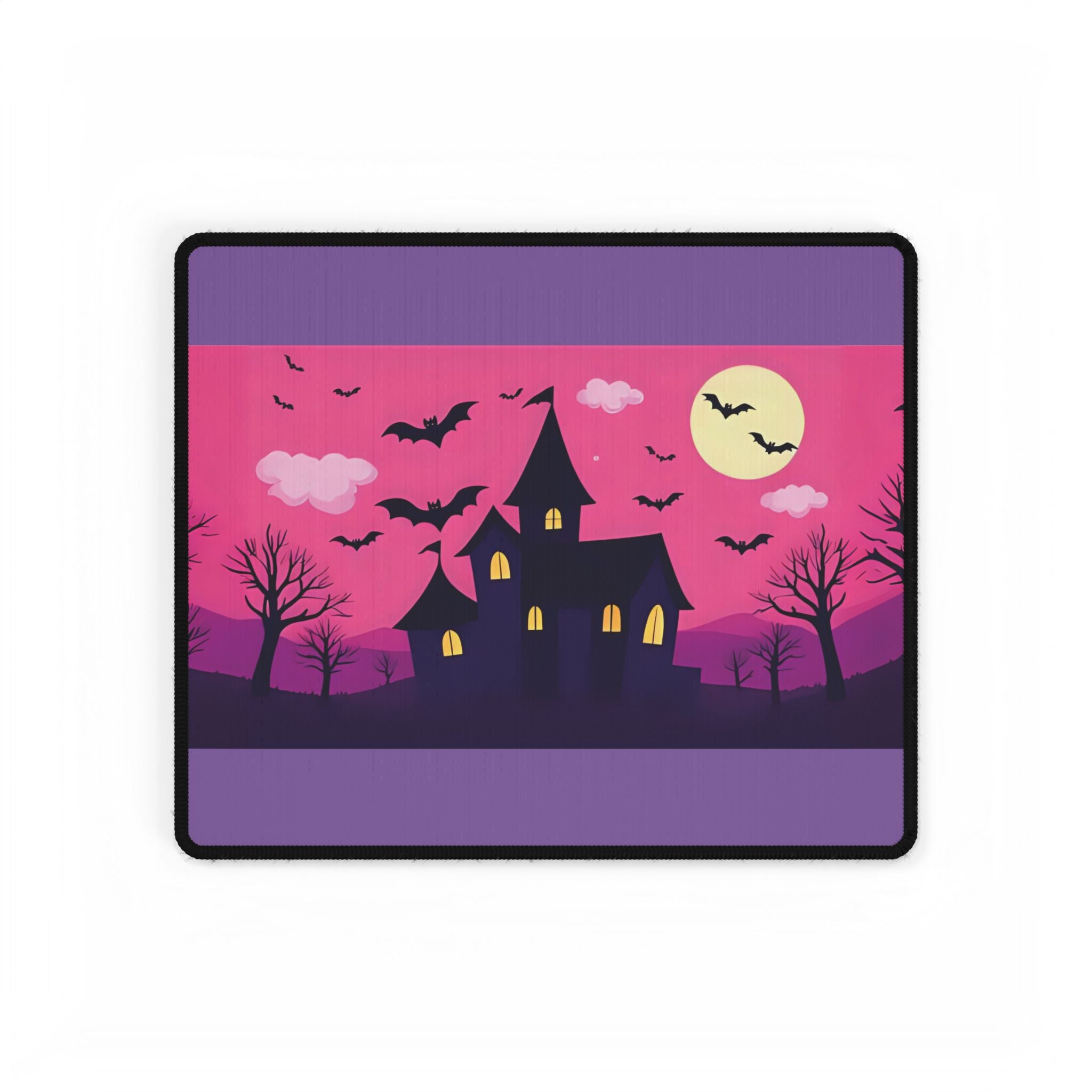 Desk Mat - Pink Haunted House Design