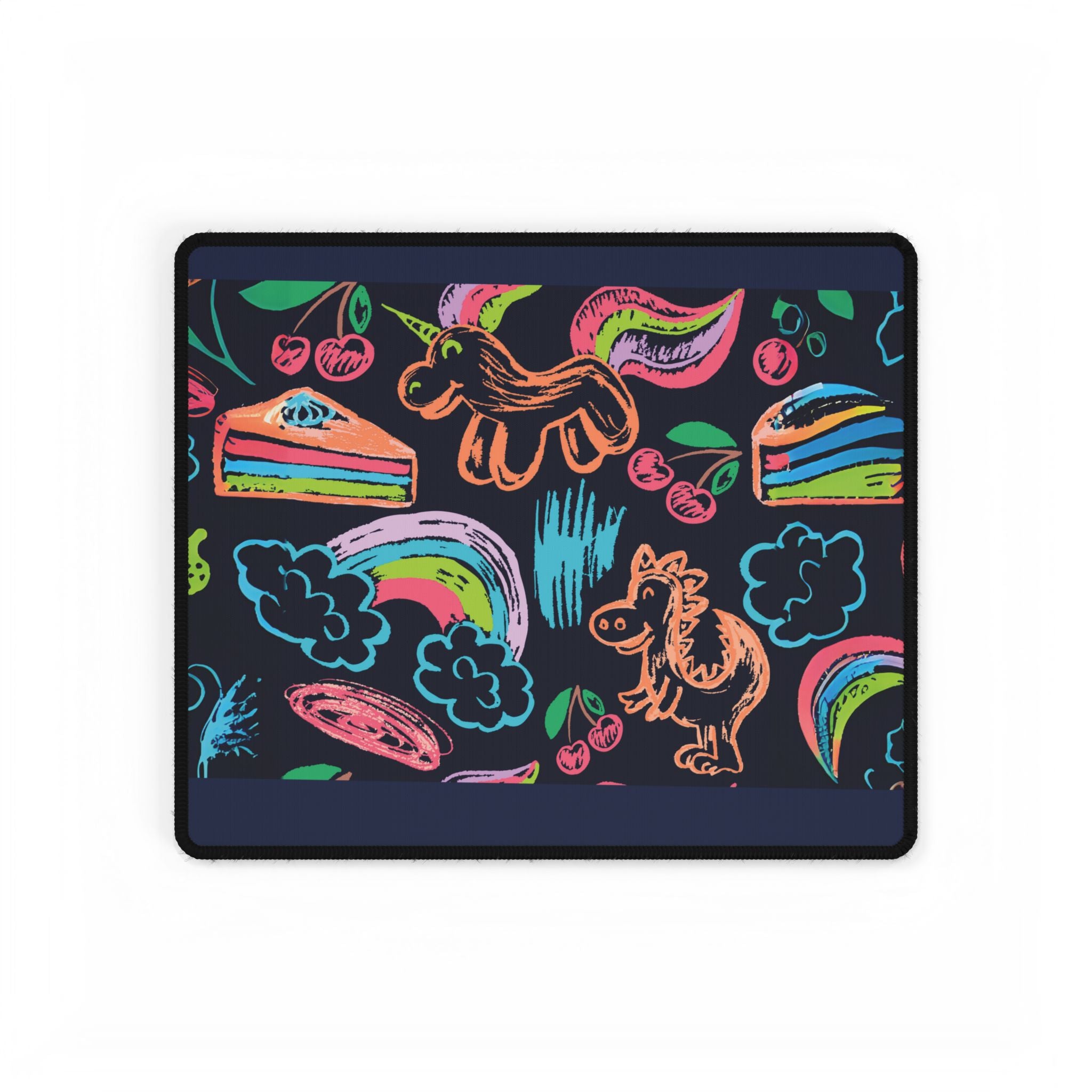 Desk Mats - Neon Dreams Rainbow Unicorns Cake Magic