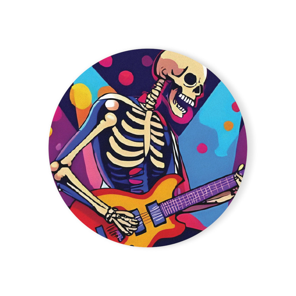 Coaster Set - Colorful Skeleton Rock Star Design